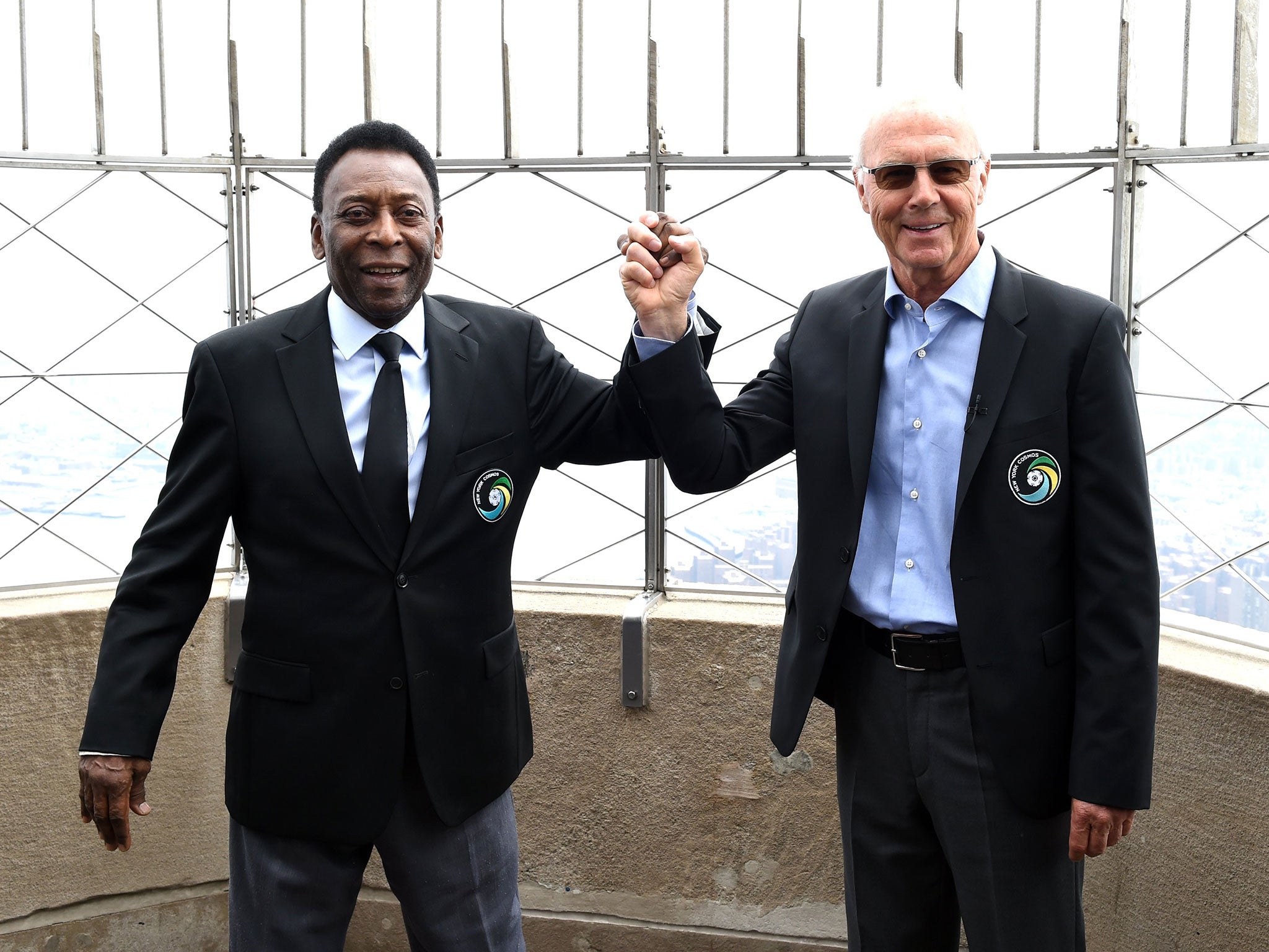 Franz Beckenbauer with another football icon - Brazil's Pele