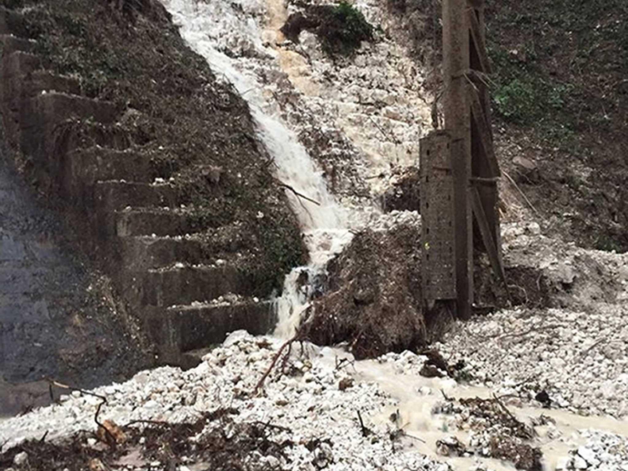 The landslide near Watford Junction station which has caused a train to be derailed