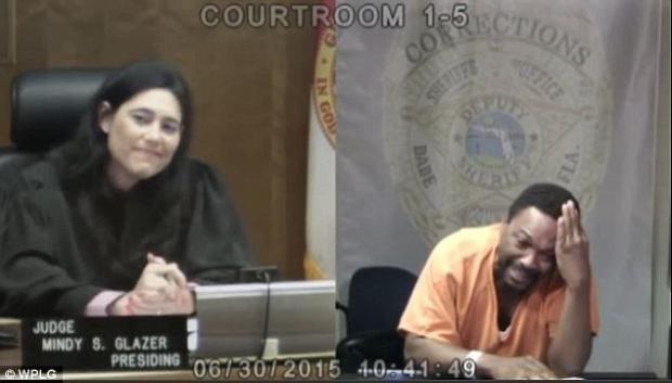 Judge Mindy Glazer and defendant Arthur Booth