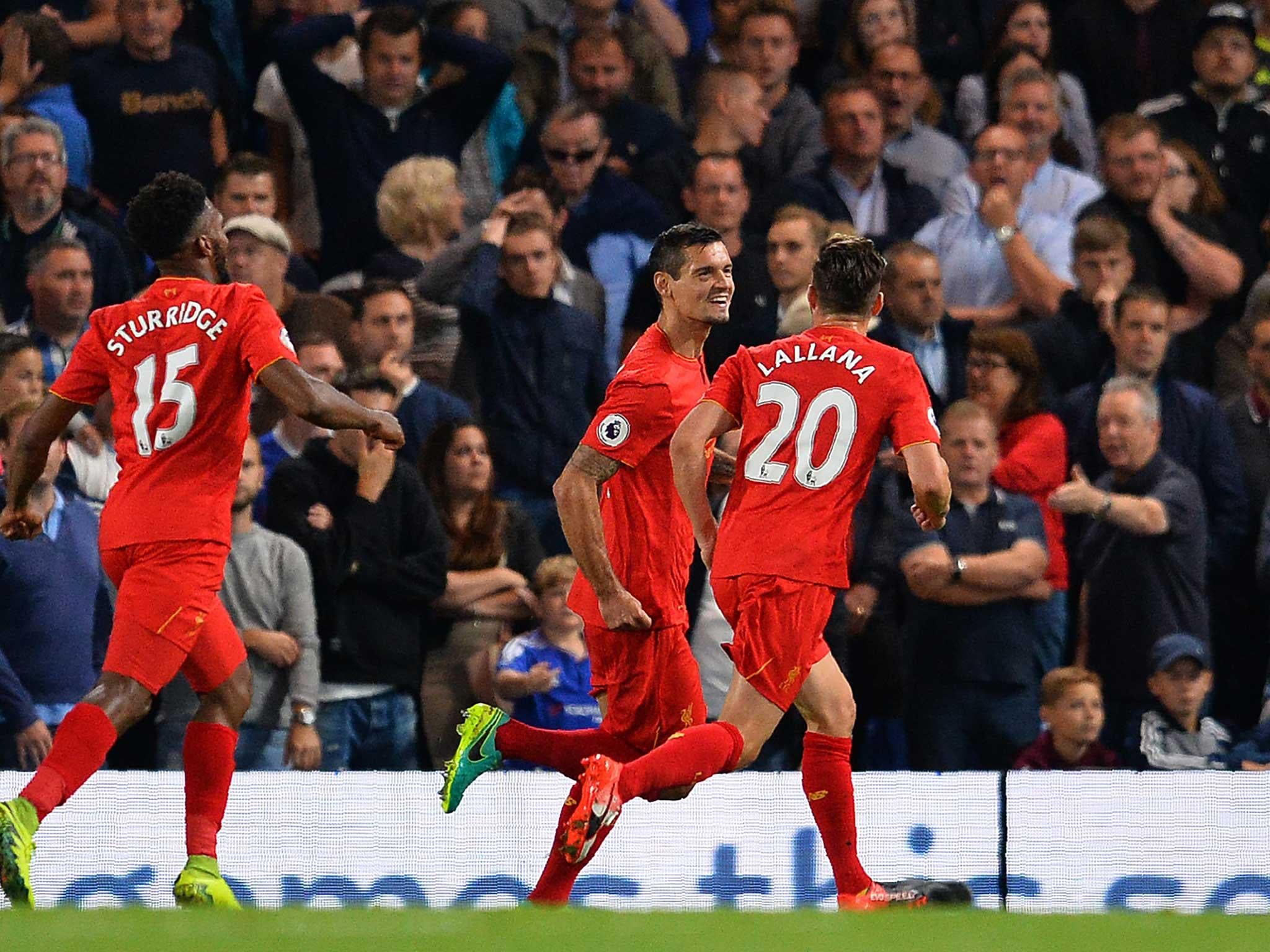 Lovren wheels away after scoring Liverpool's opener (Getty)