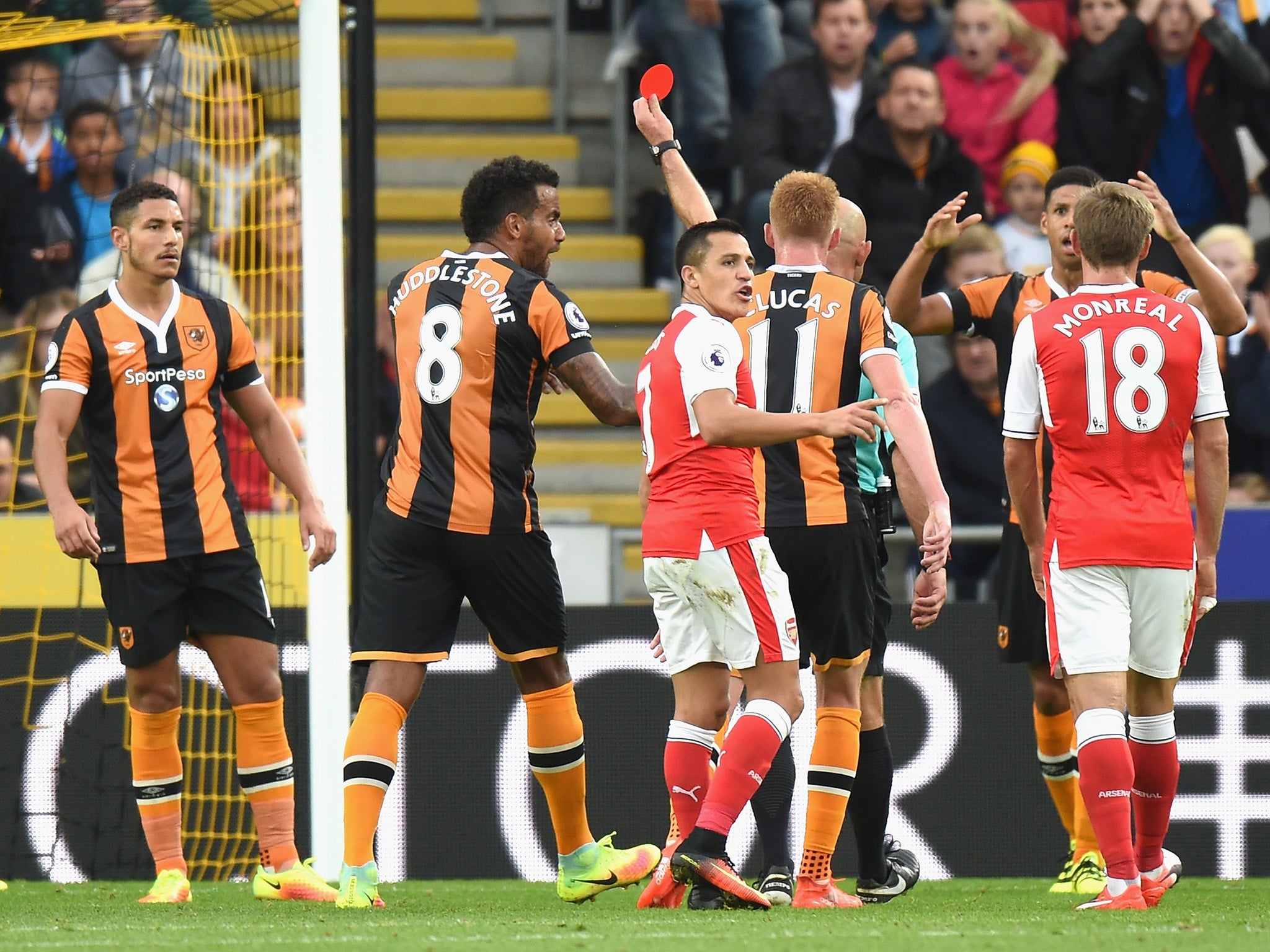 Jake Livermore was sent off for handball in the penalty area