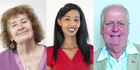 The three councillors, (L-R) Harriet Bradley, Hibaq Jama, Mike Langley