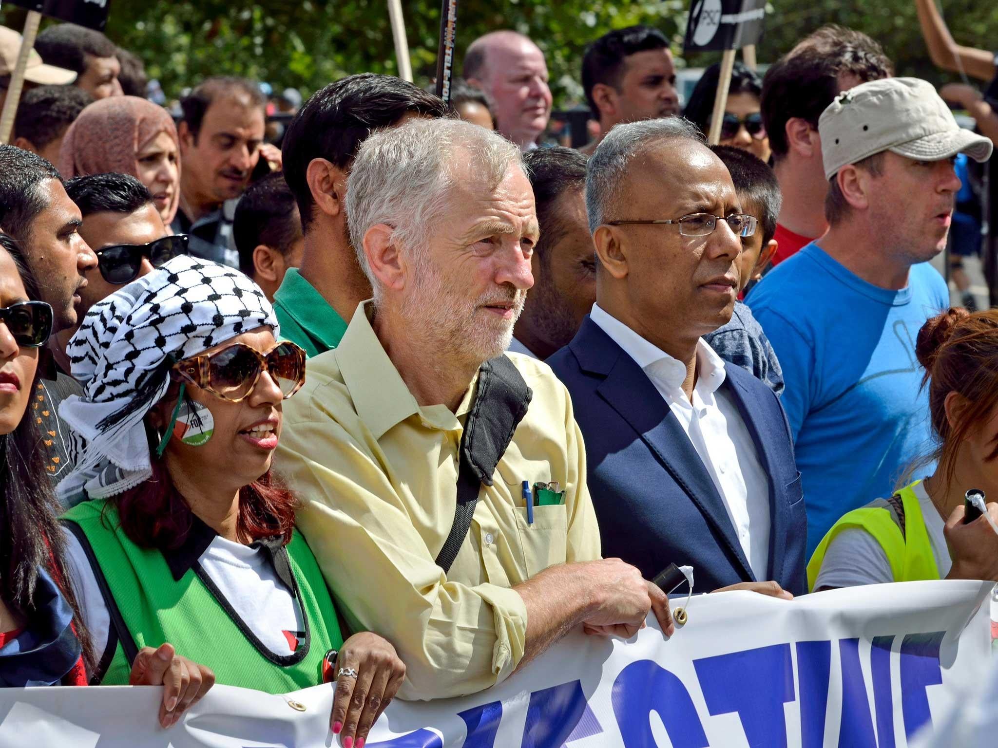 Jeremy Corbyn was previously pictured with Lutfur Rahman at a pro-Gaza march in 2014