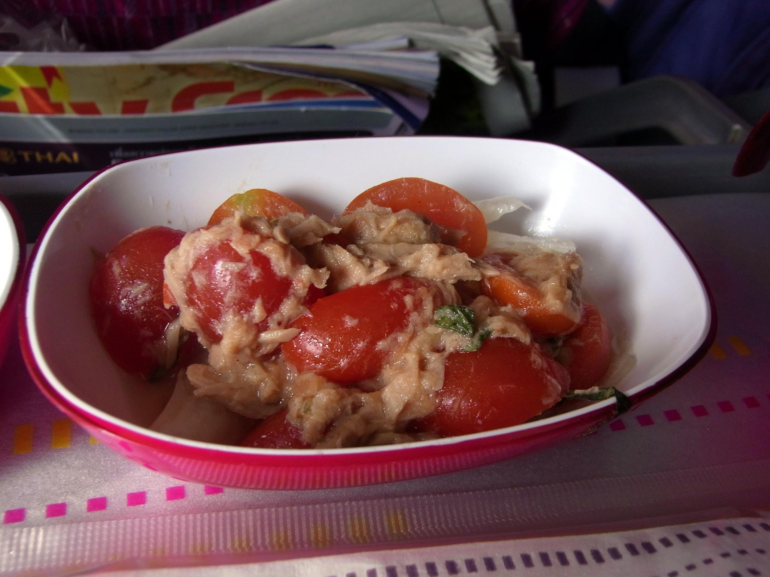 Part of the "fun" of an inflight meal is trying to figure out exactly what it is you've been served