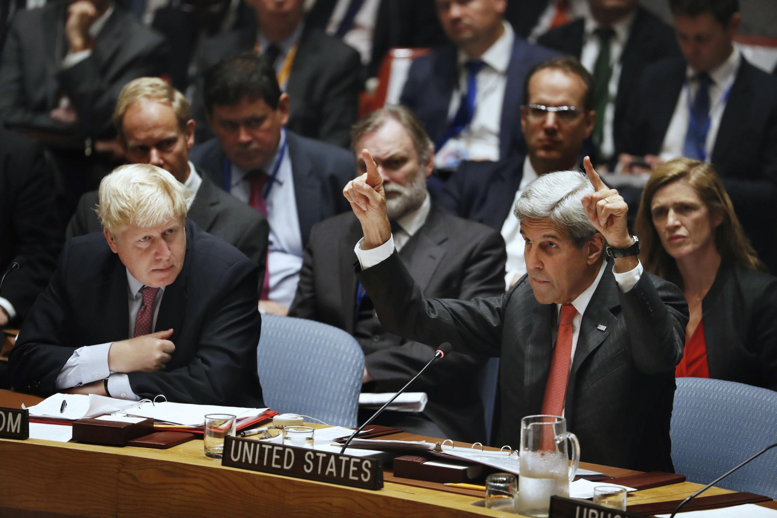 John Kerry accused Russia of existing in a parallel universe at the United Nations this week