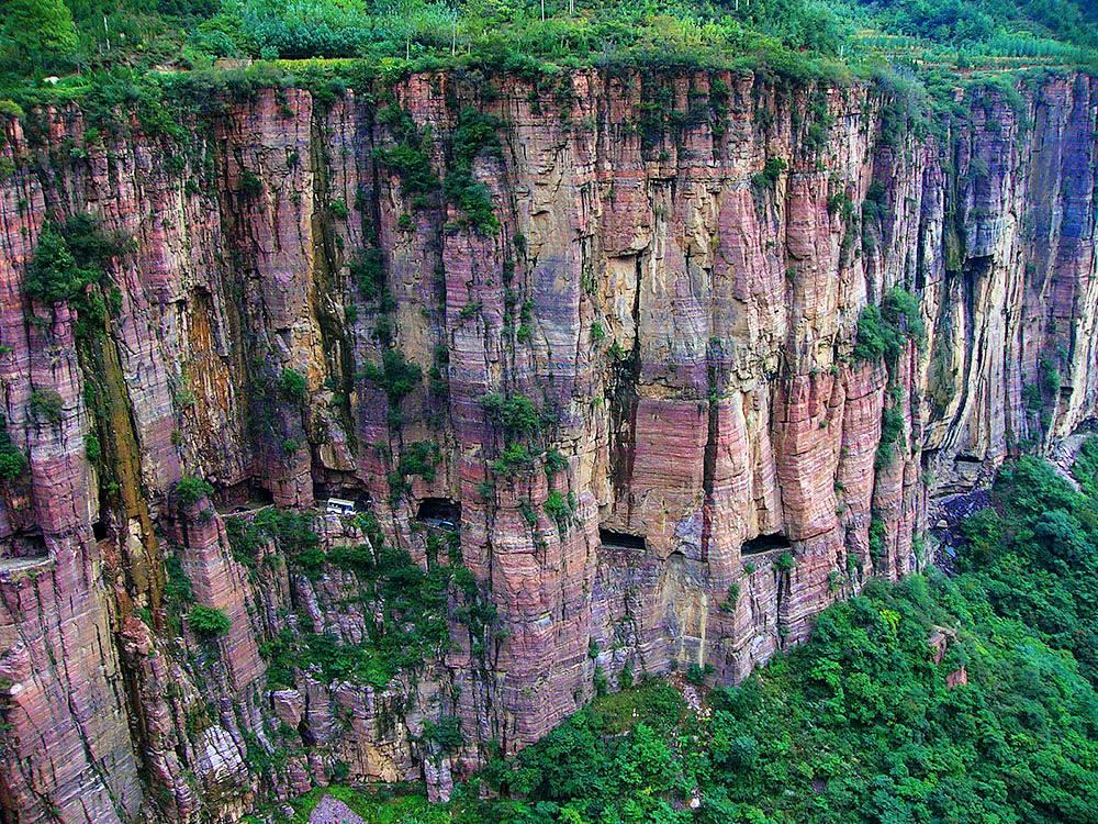 The tunnel's only lighting comes from 30 makeshift windows carved into the rock