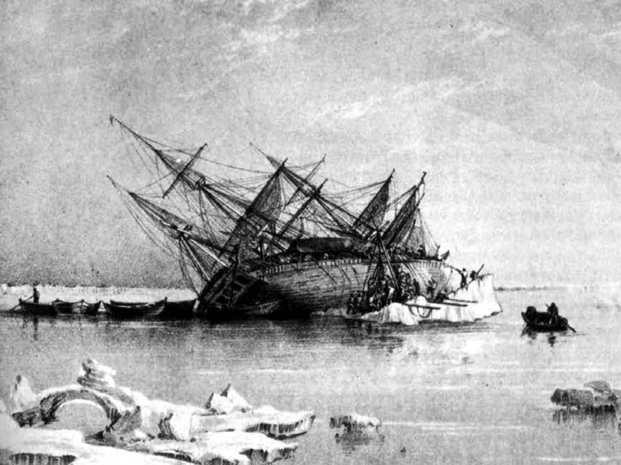 Franklin’s HMS Terror became trapped in ice off King William Island in 1846