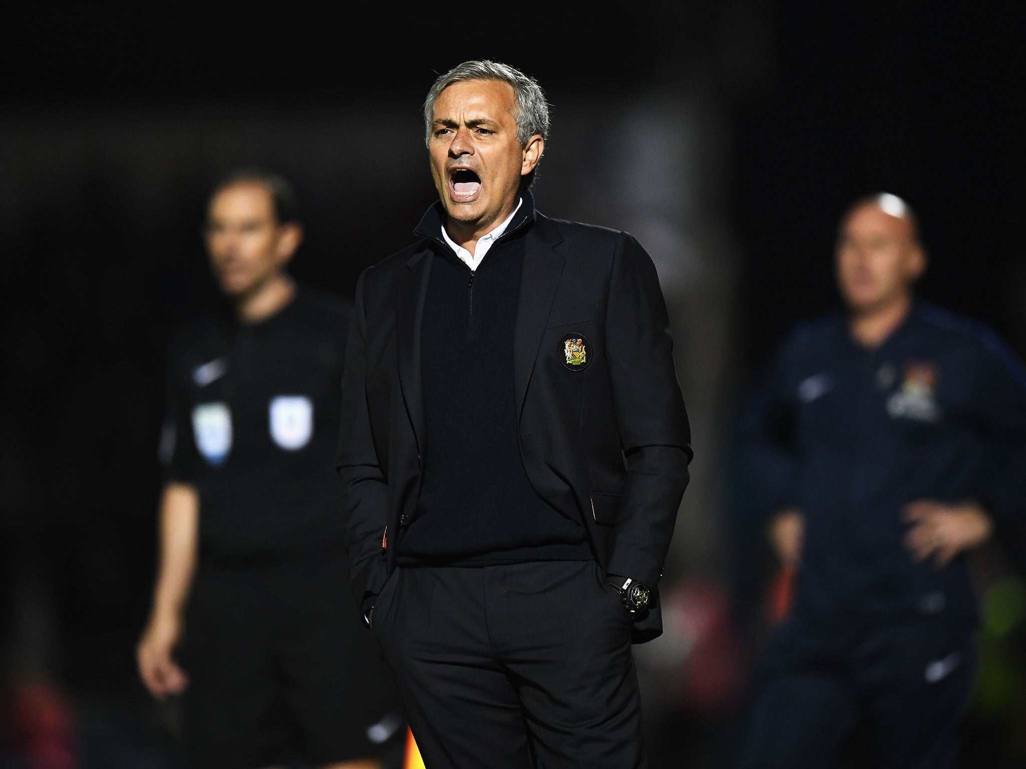 Jose Mourinho gives his orders from the sideline