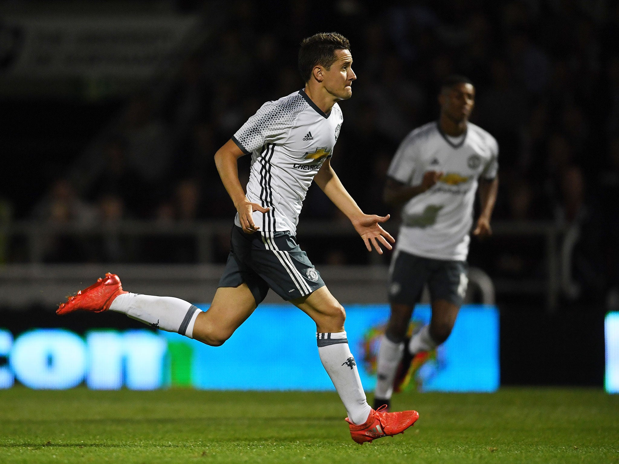 &#13;
Ander Herrera grabbed United's second of the night &#13;