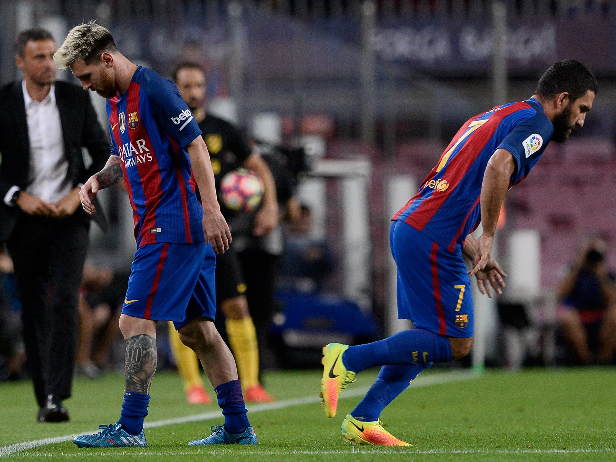 Messi was substituted shortly before Atletico equalised through Correa