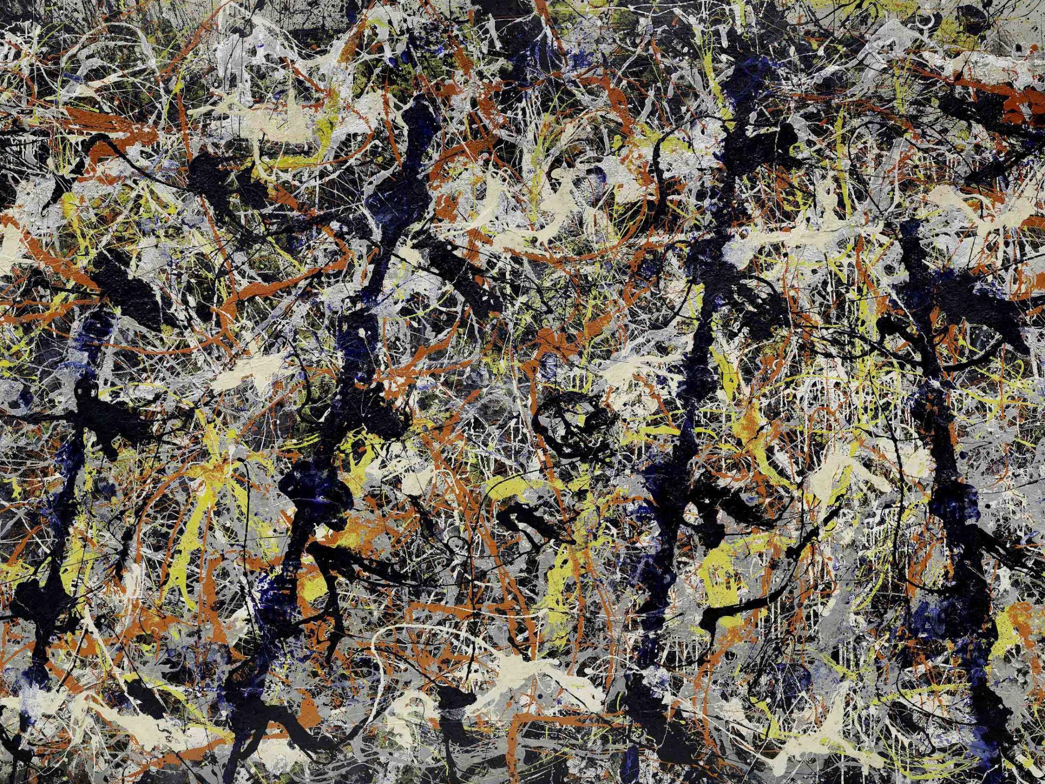 Jackson Pollock Blue poles, 1952, Enamel and aluminium paint with glass on canvas, 212.1 x 488.9 cm. National Gallery of Australia, Canberra © The Pollock-Krasner Foundation ARS, NY and DACS, London 2016