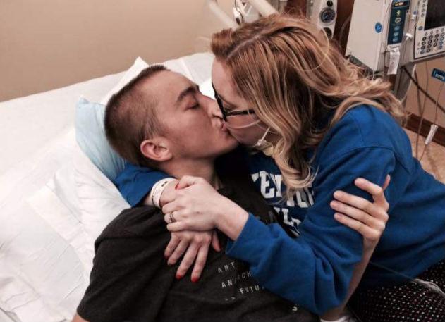 Dalton and Katie Prager in hospital