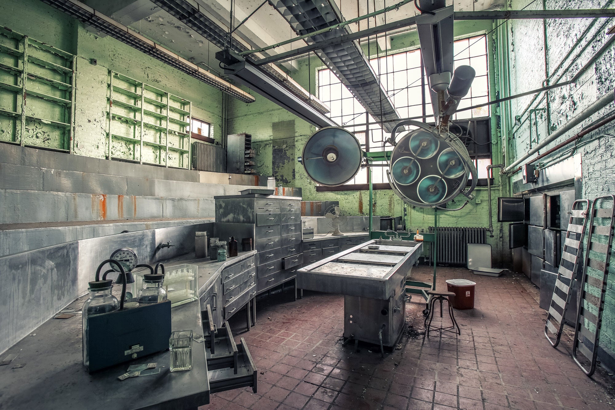 &#13;
The autopsy theatre and morgue of Dr Walter Freeman, the "father" of lobotomy&#13;