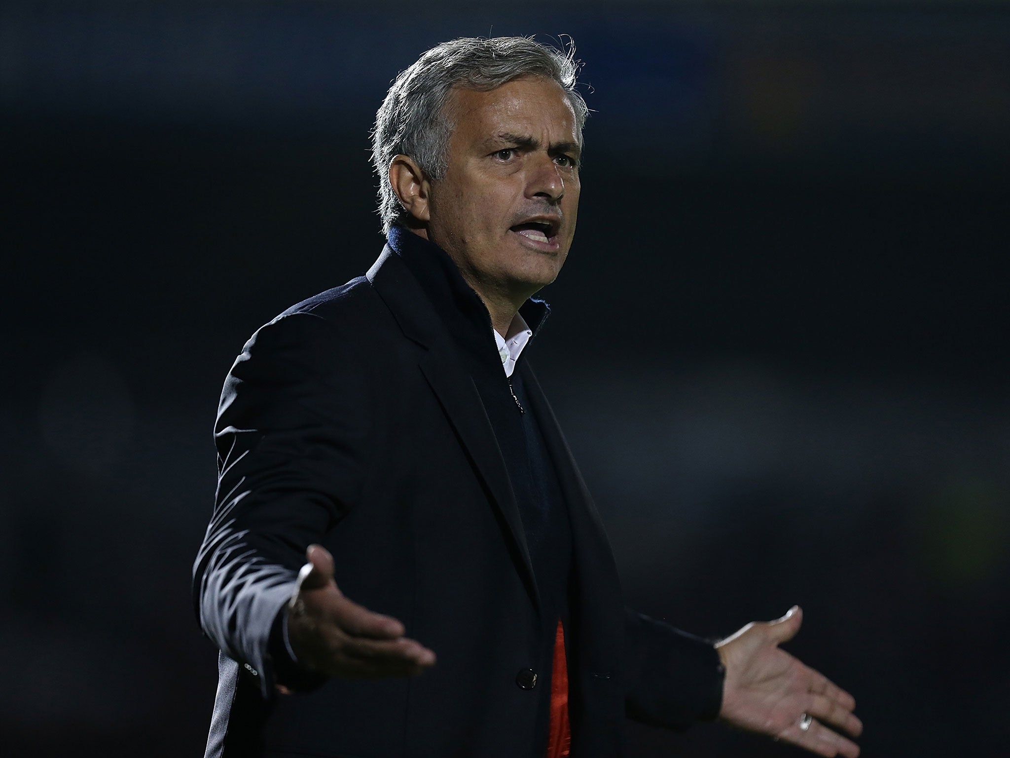 &#13;
Jose Mourinho watched on Wednesday as his side beat Northampton Town 3-1 - but it's done little to ease the pressure he's currently under &#13;