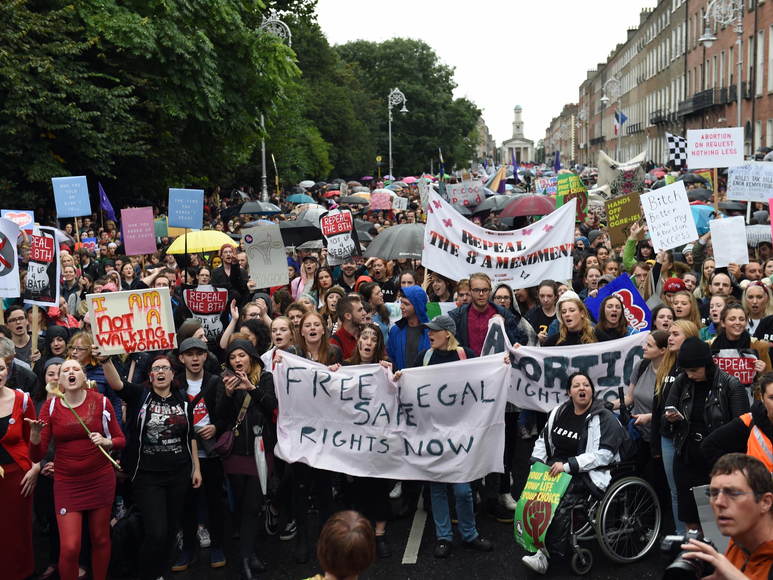 Pro-choice campaigners in Dublin in 2016