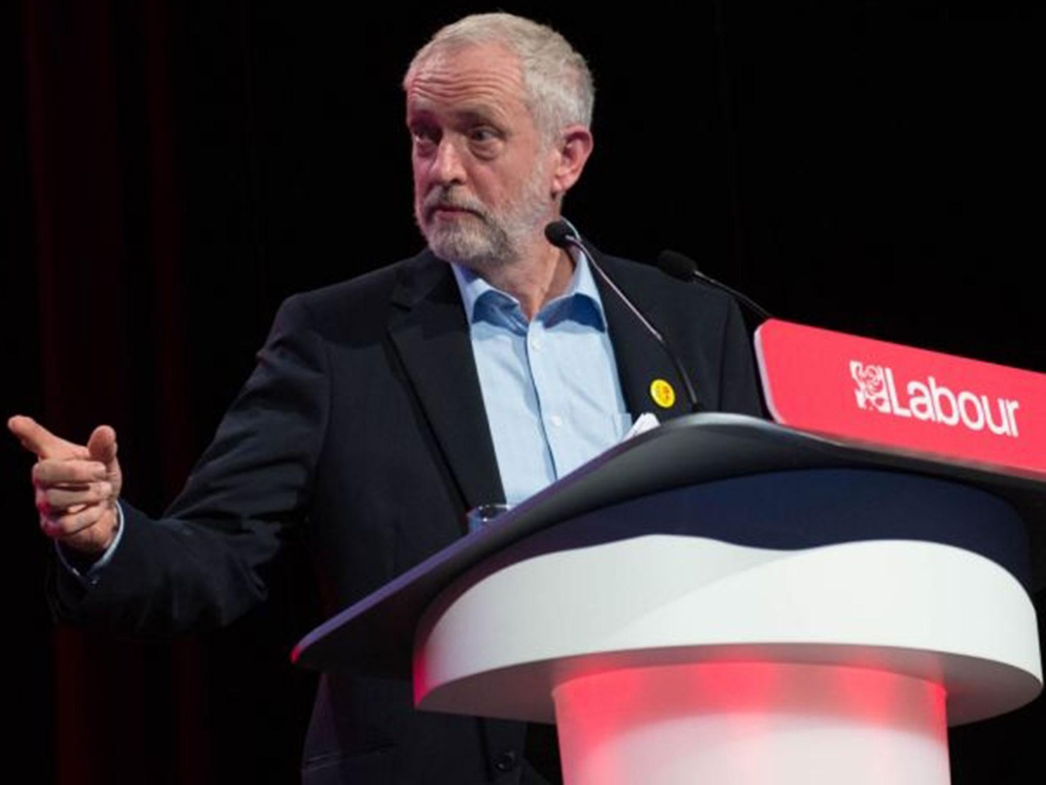 Newly re-elected Labour leader Jeremy Corbyn, speaks during Labour's women's conference in Liverpool on the eve of the Labour Party's annual conference, 24 September, 2016