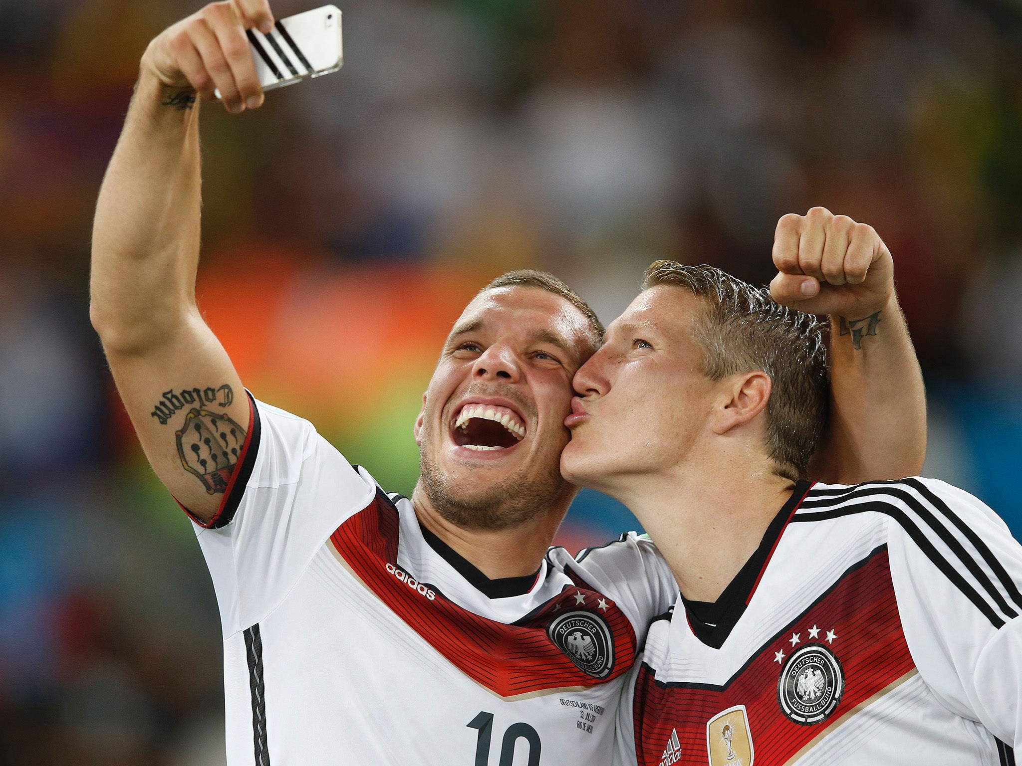 Podolski and Schweinsteiger helped Germany to World Cup glory together