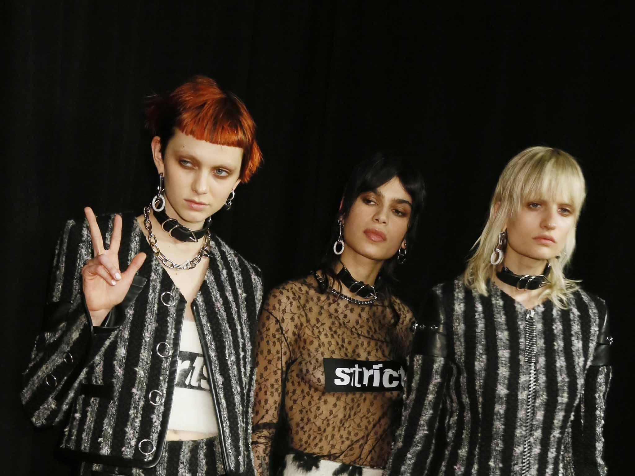 Alexander Wang channelled nineties neo-punk leather chokers for autumn/winter 2016