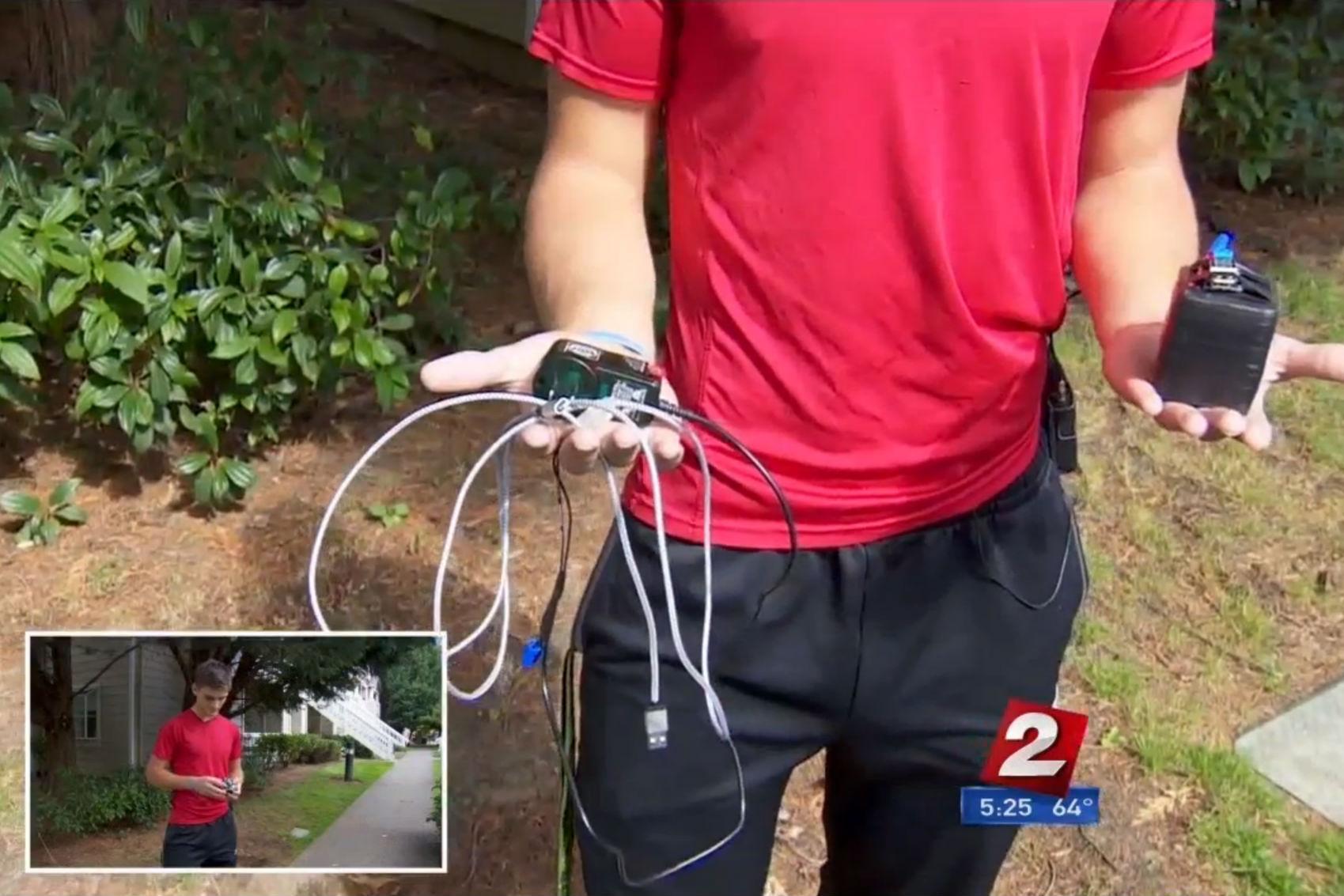 Frunk admitted that, to the untrained eye, his homemade charger might resemble an improvised explosive device