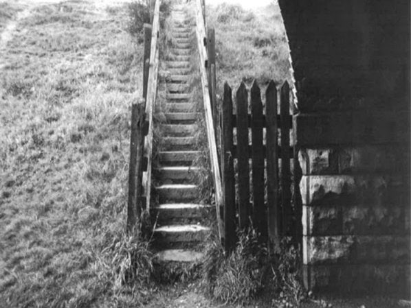 Image taken by investigators in 1965 showing the railway station steps (West Yorkshire Police )