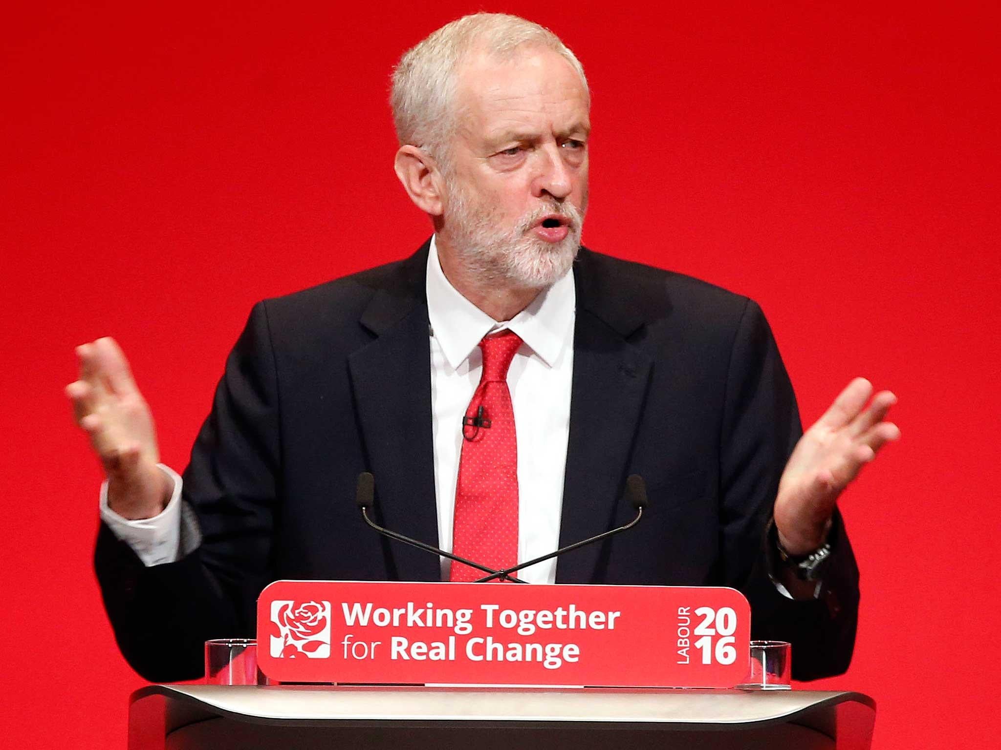 Labour Party leader Jeremy Corbyn delivers his keynote speech on the final day of the Labour Party conference in Liverpool