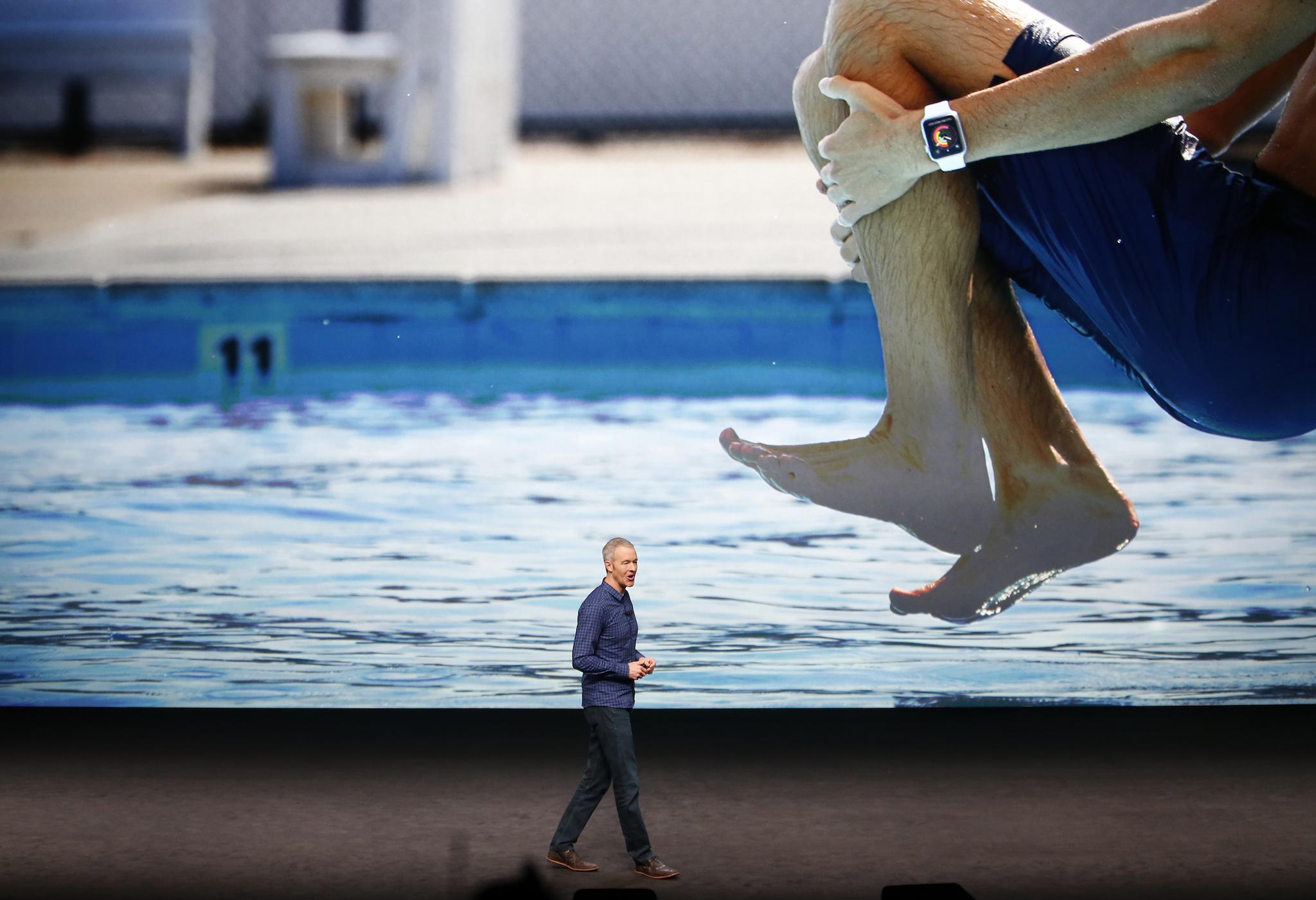 Apple Inc. COO Jeff Williams discusses the Apple Watch Series 2 during a media event in San Francisco