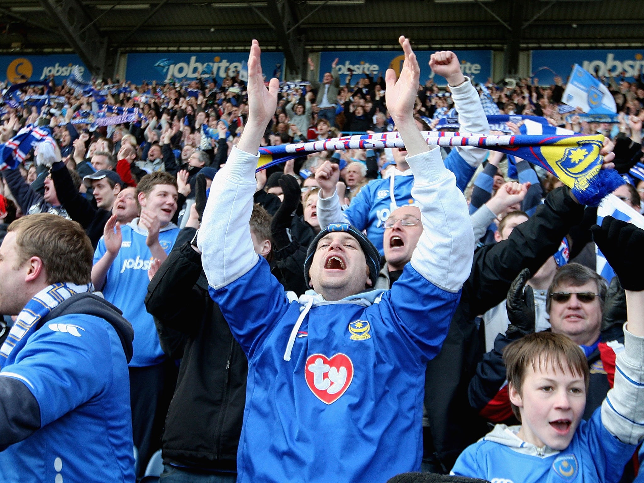 Portsmouth fans at Fratton Park