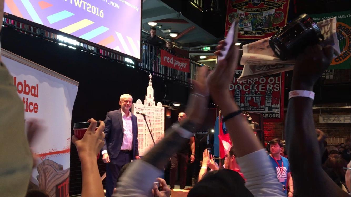 Corbyn addresses Momentum activists the day after his victory