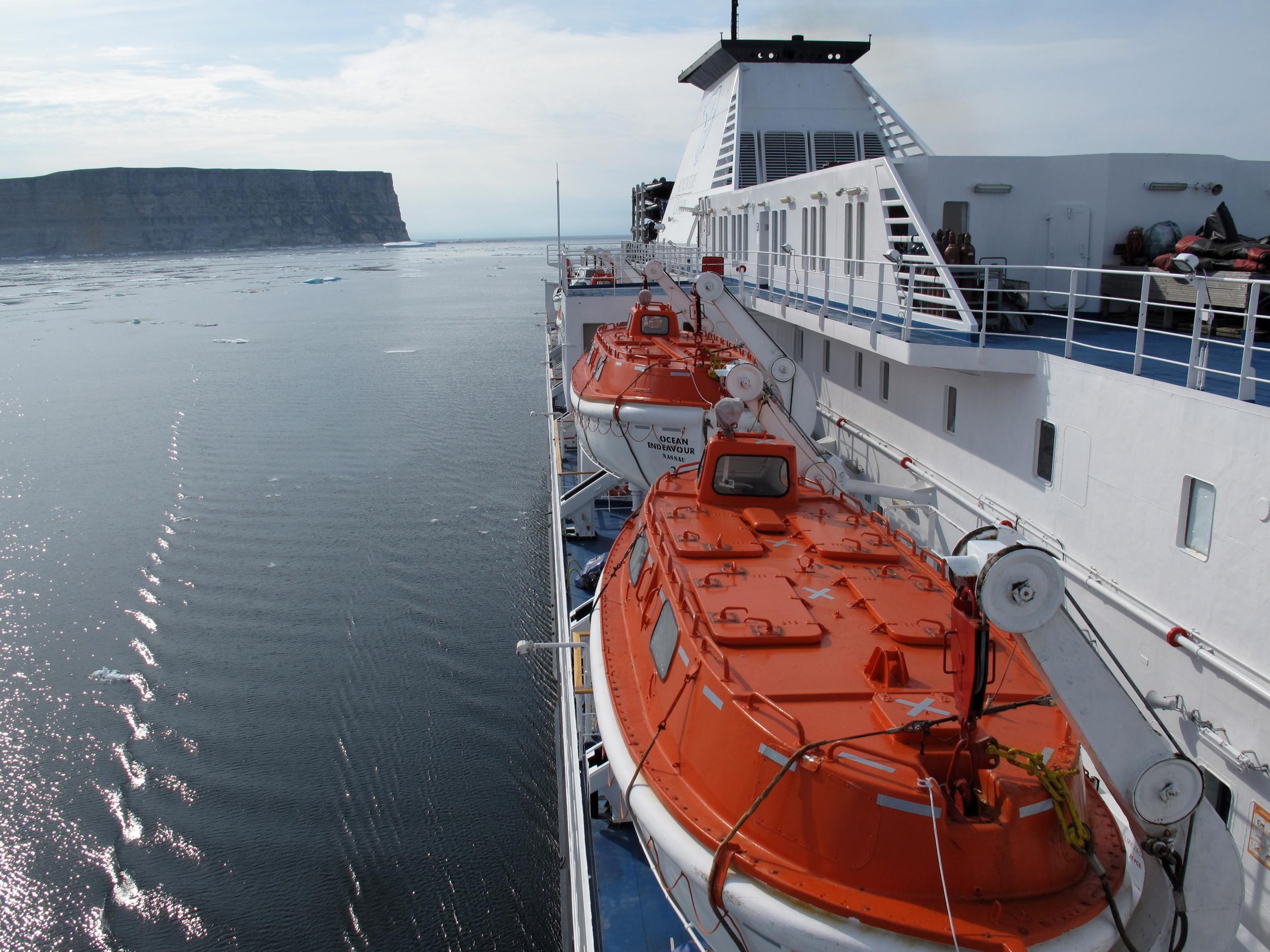 Strait ahead: the Ocean Endeavour off Akpatok Island in Hudson Strait