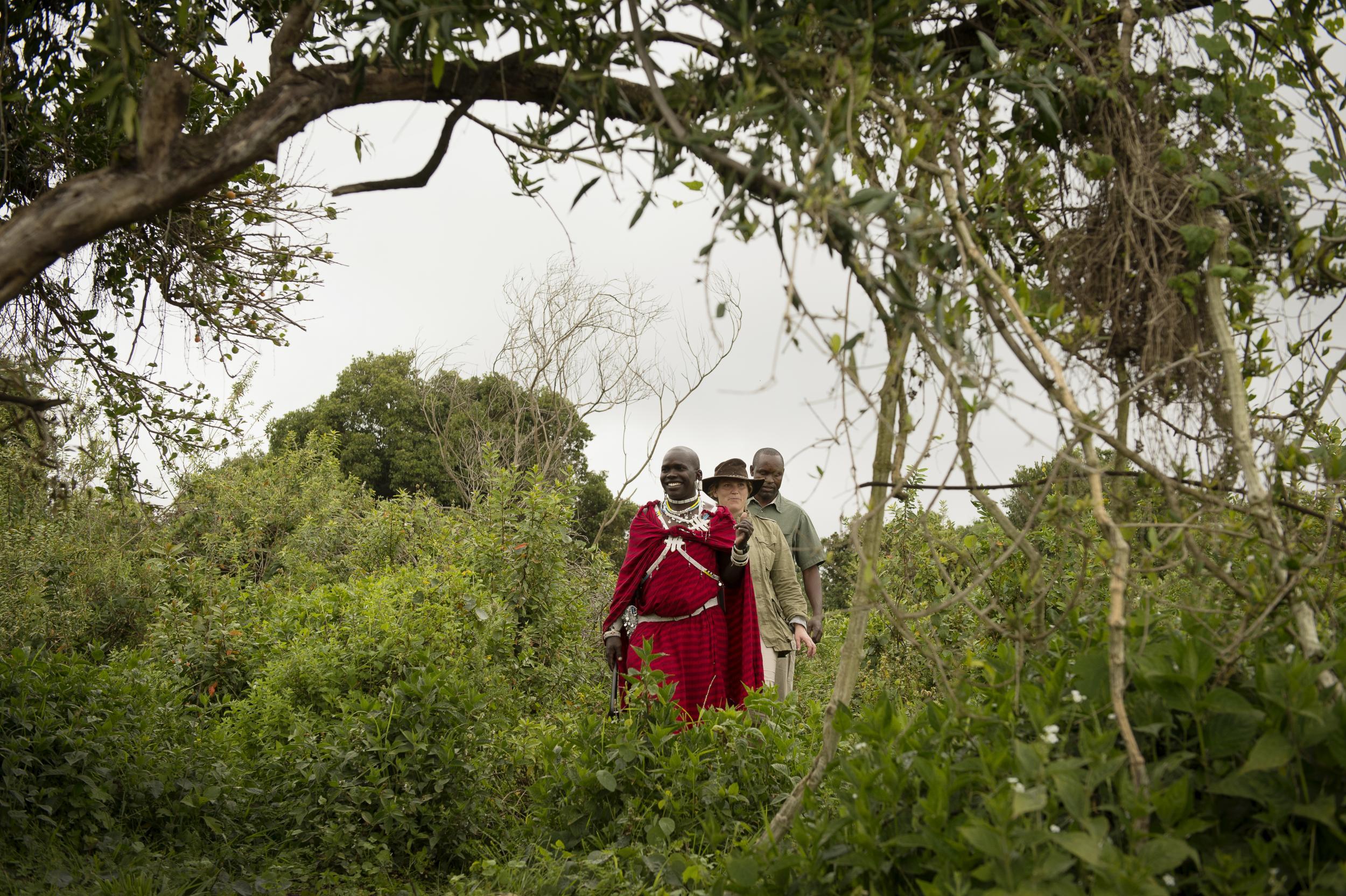 The semi-nomadic Maasai people live among the wildlife in the conservation area