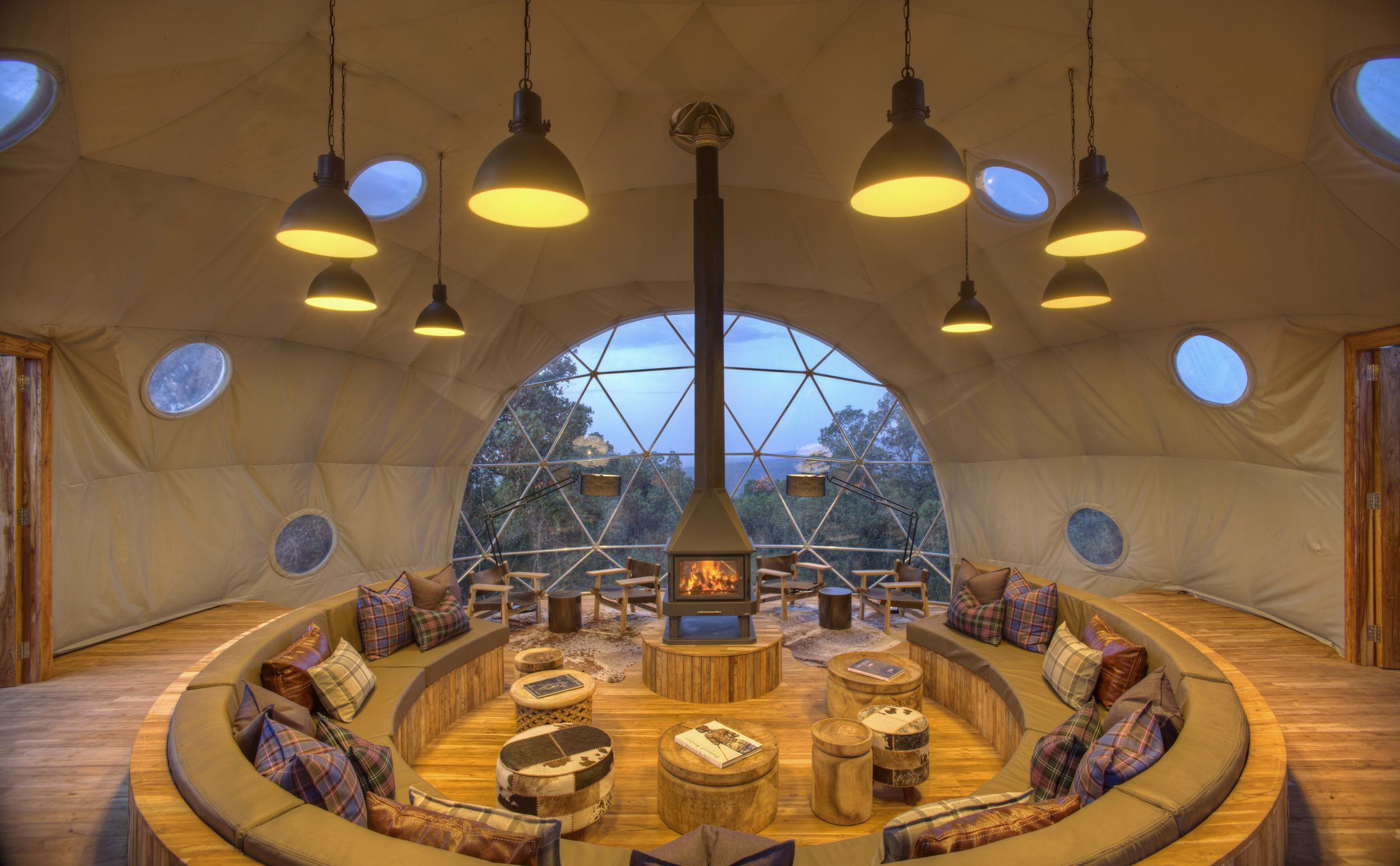 Inside the main lounge of The Highlands camp