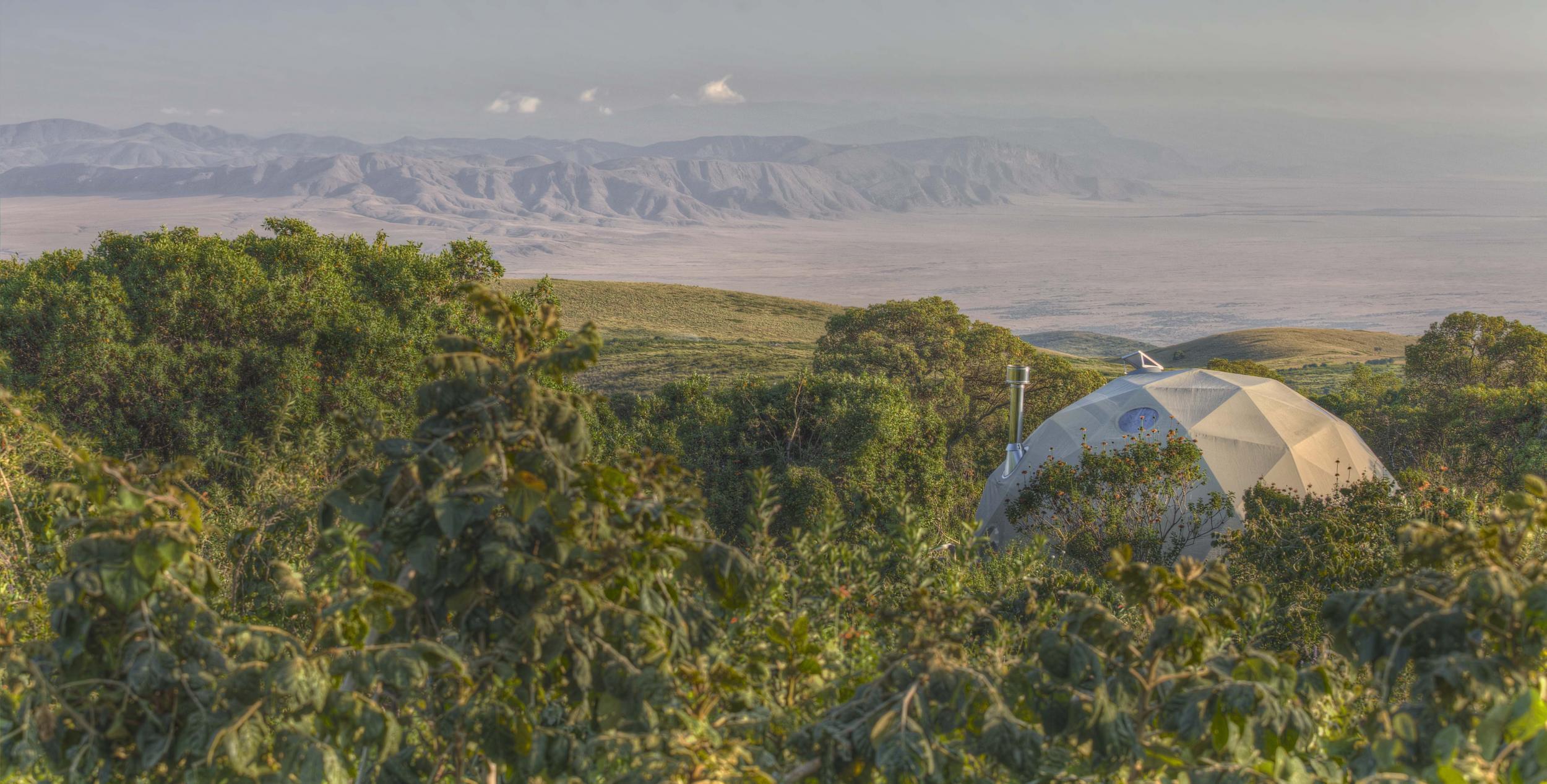 A view over the Highlands camp near Ngorongoro Crater