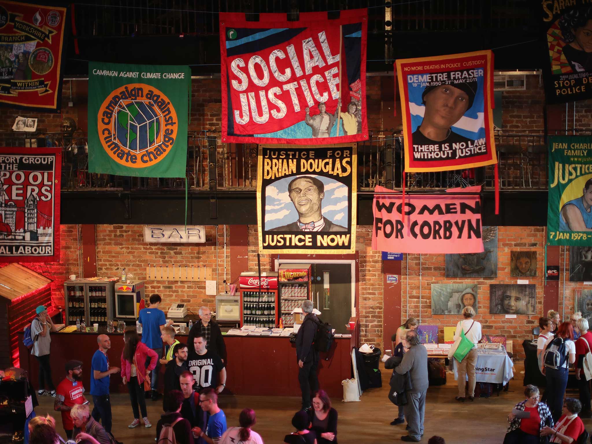 Momentum supporters gather at Liverpool’s Black-E building for their fringe festival of politics