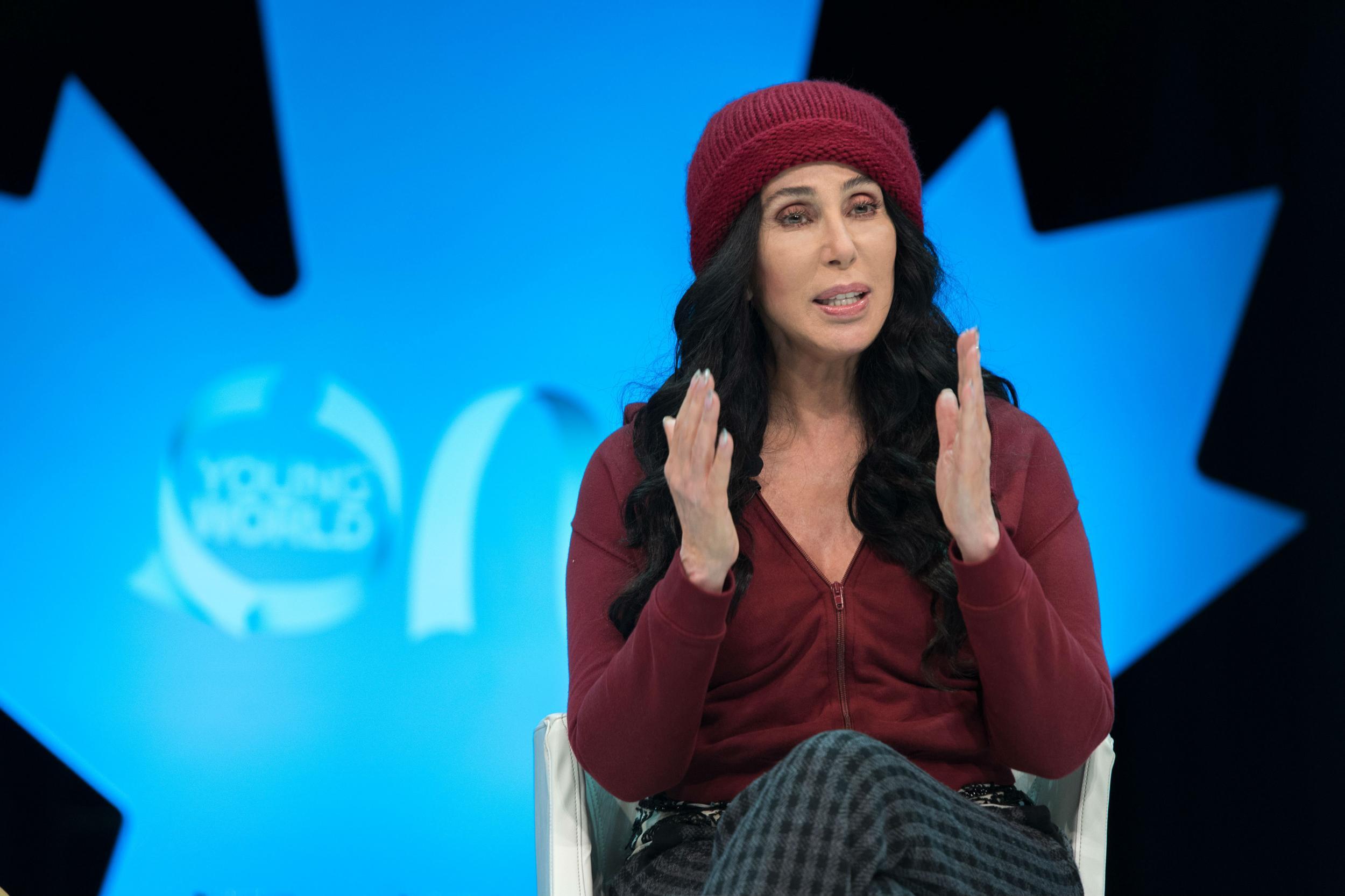 Cher speaks to attendees of One Young World in Ottawa