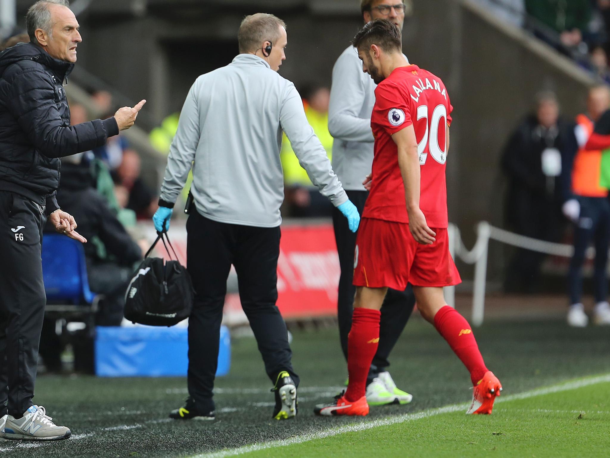 Adam Lallana suffered a hamstring injury in the win over Swansea that resulted in the  midfielder missing the international break. He is a doubt for the match against United.