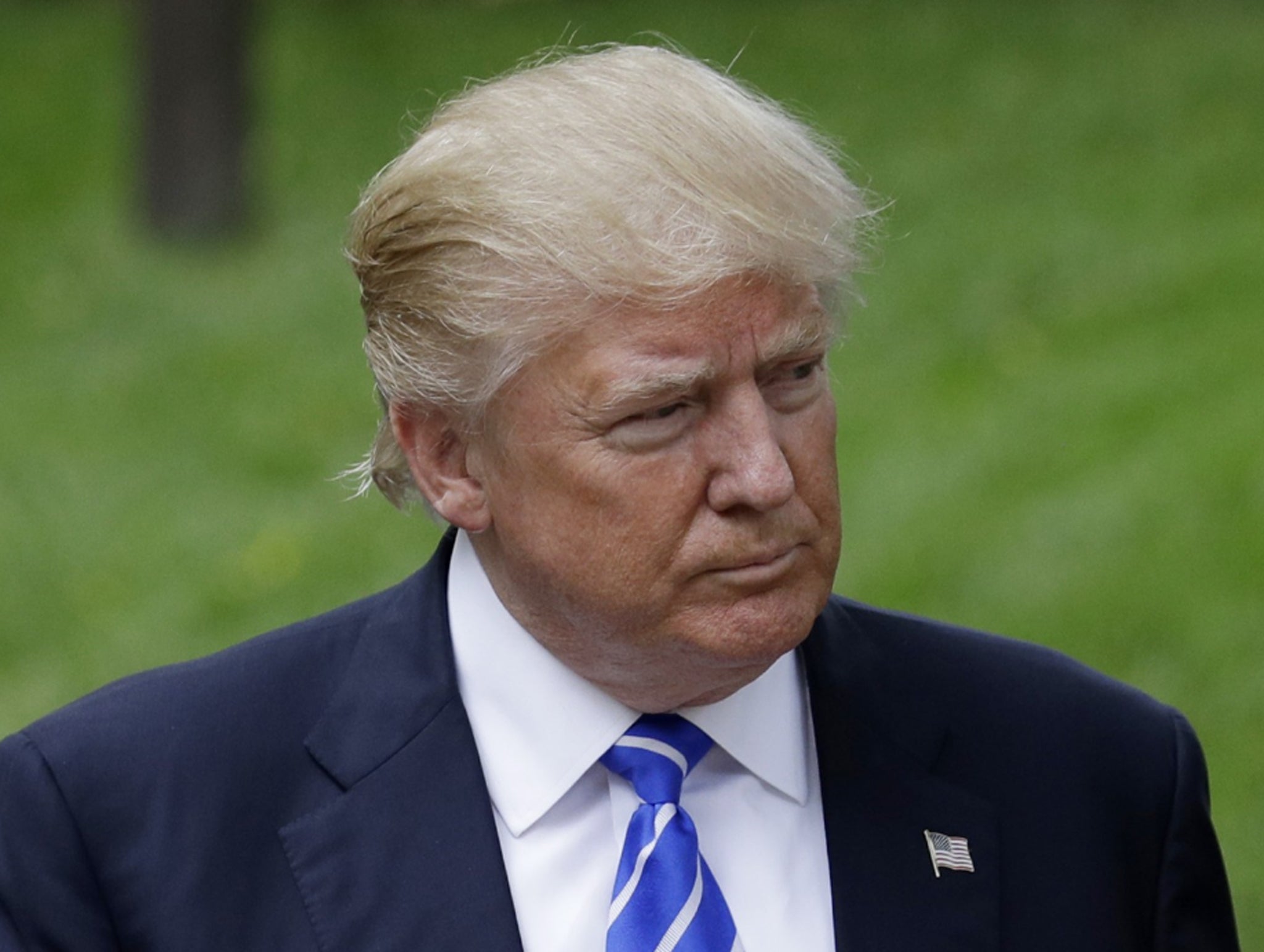 Donald Trump visits the Gerald R. Ford Presidential Museum on Friday in Grand Rapids, Michigan