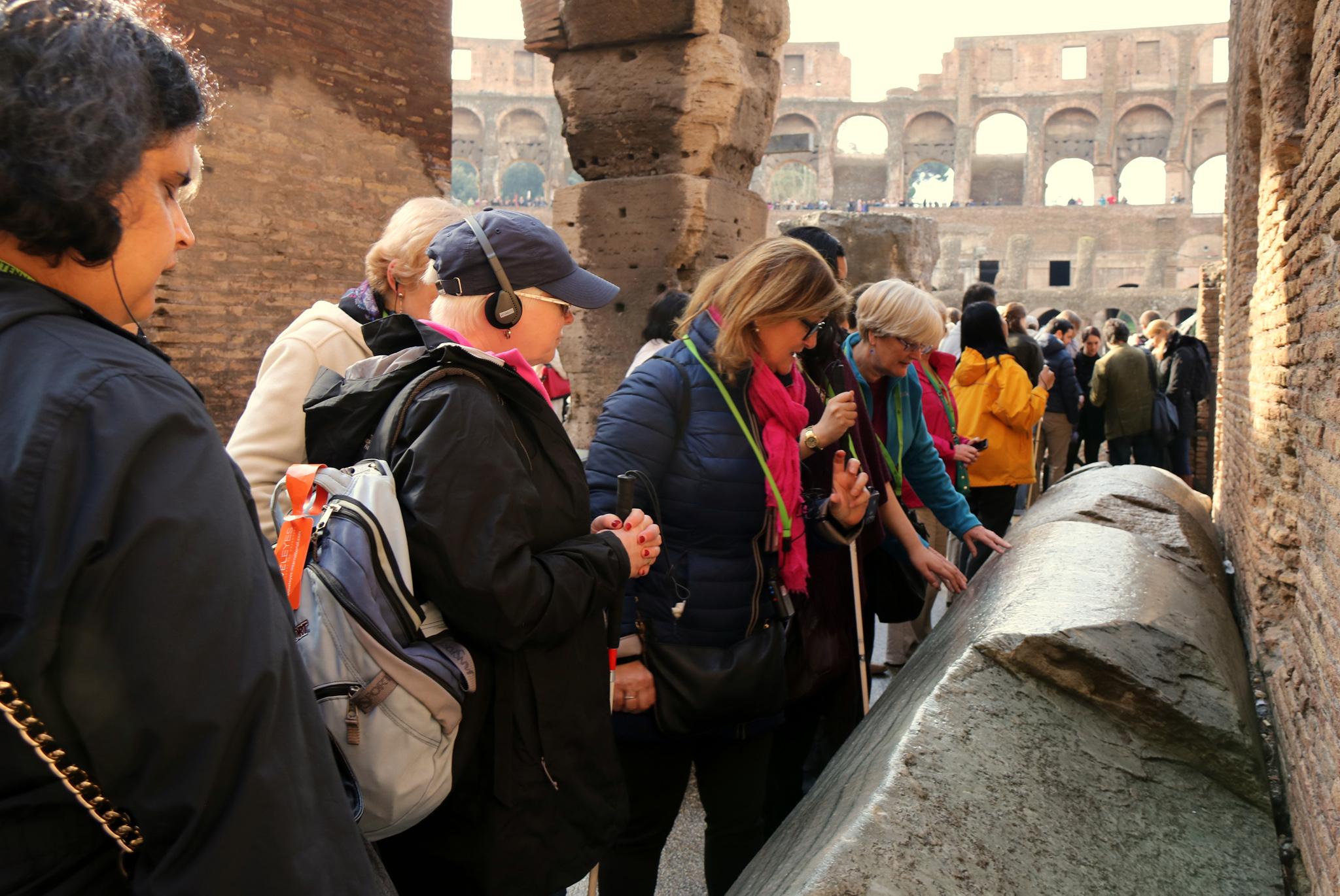 The group inside the Colosseum