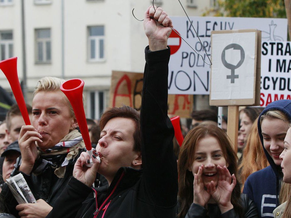 Protesters marched in Warsaw, Gdansk, Wroclaw and elsewhere