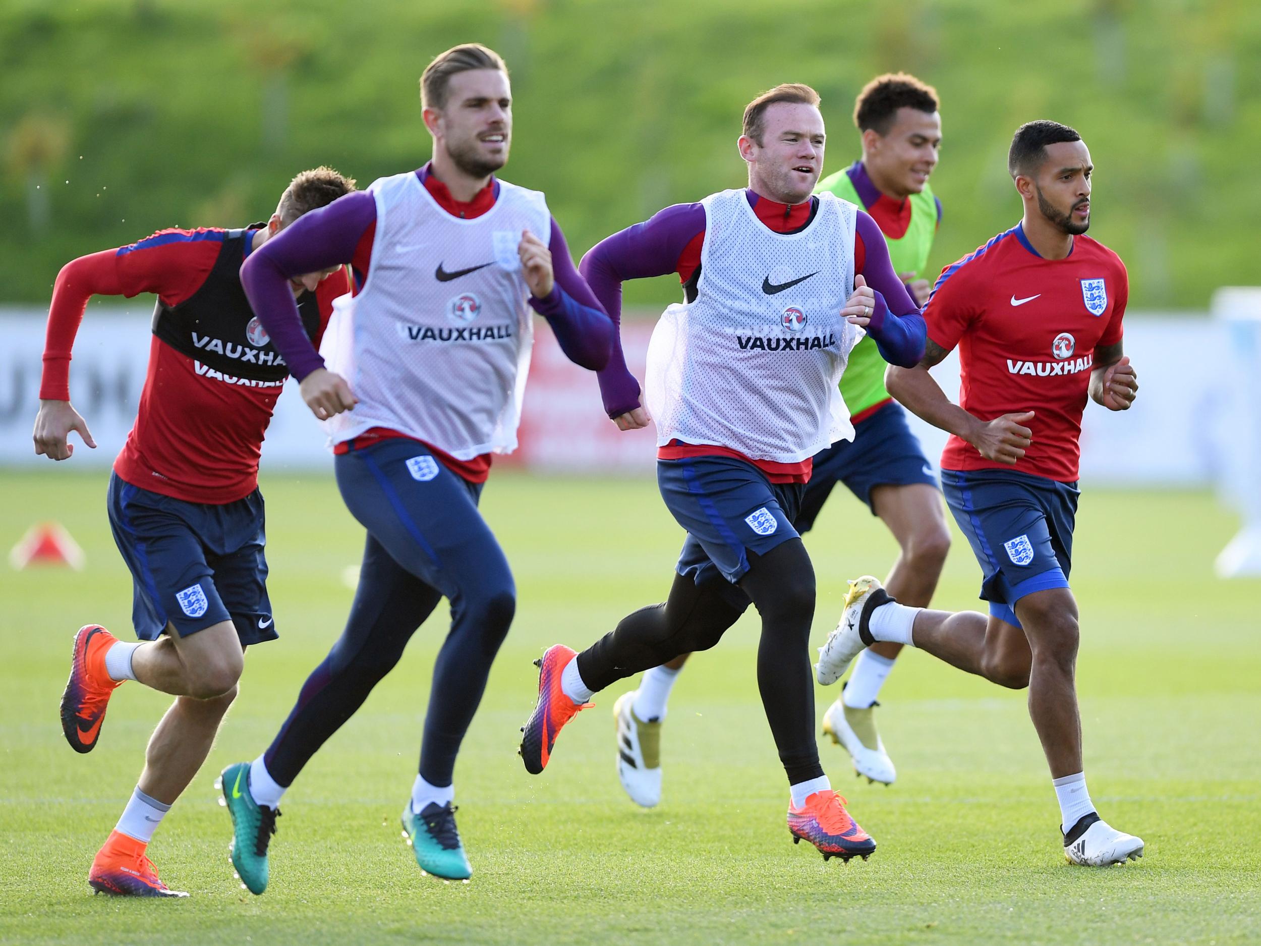 Wayne Rooney in training at the England camp