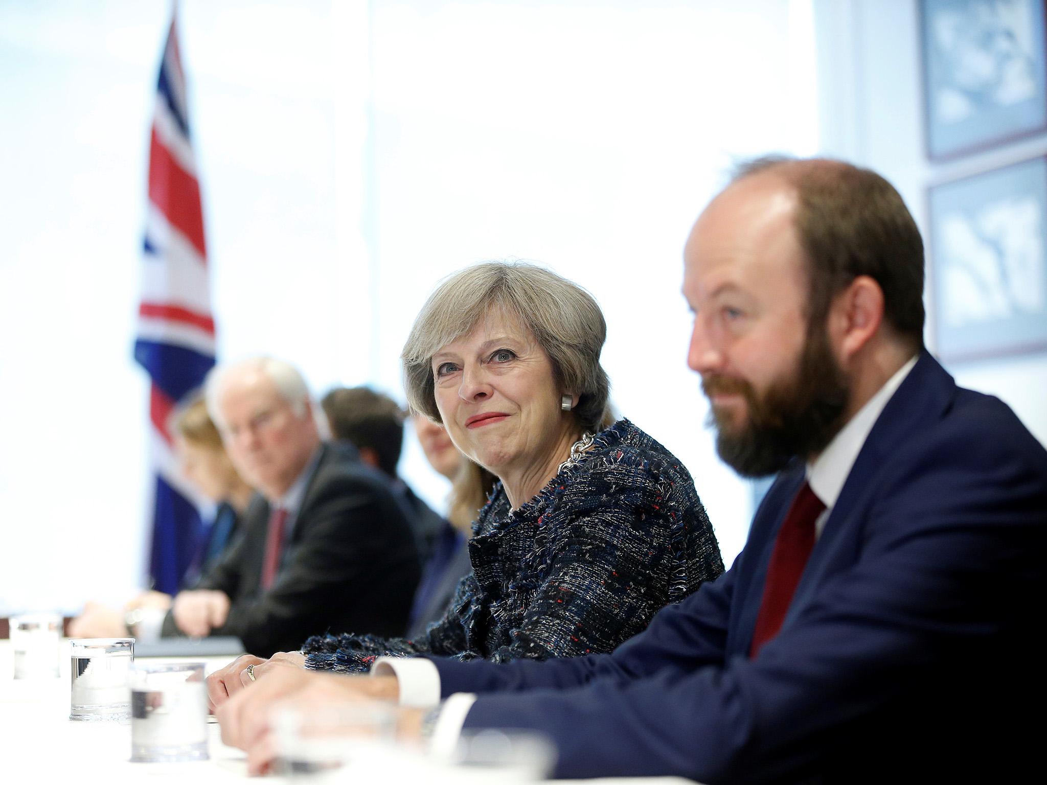 Theresa May with her then joint chief of staff Nick Timothy in 2016