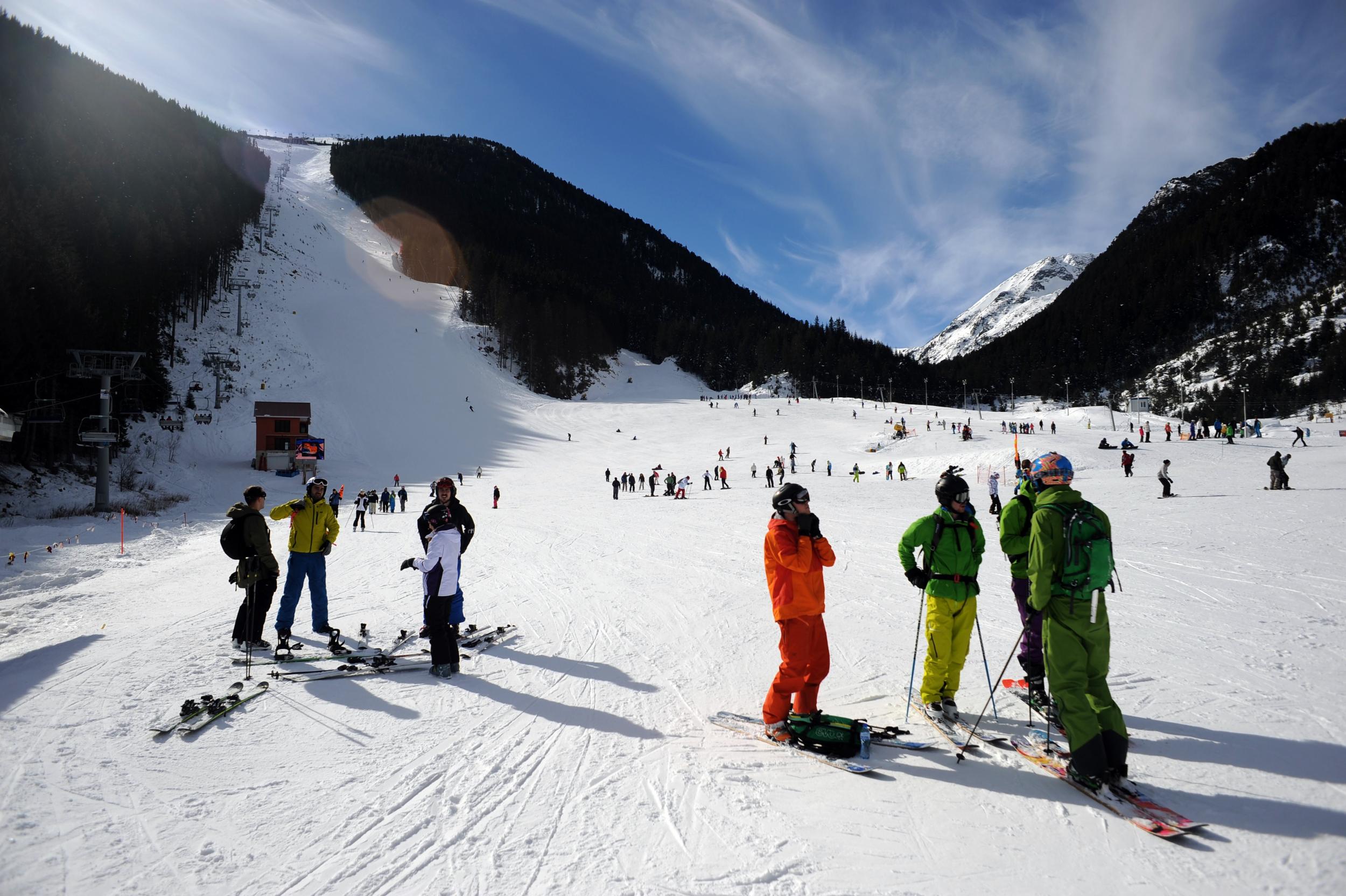 The slopes of Bansko, Bulgaria