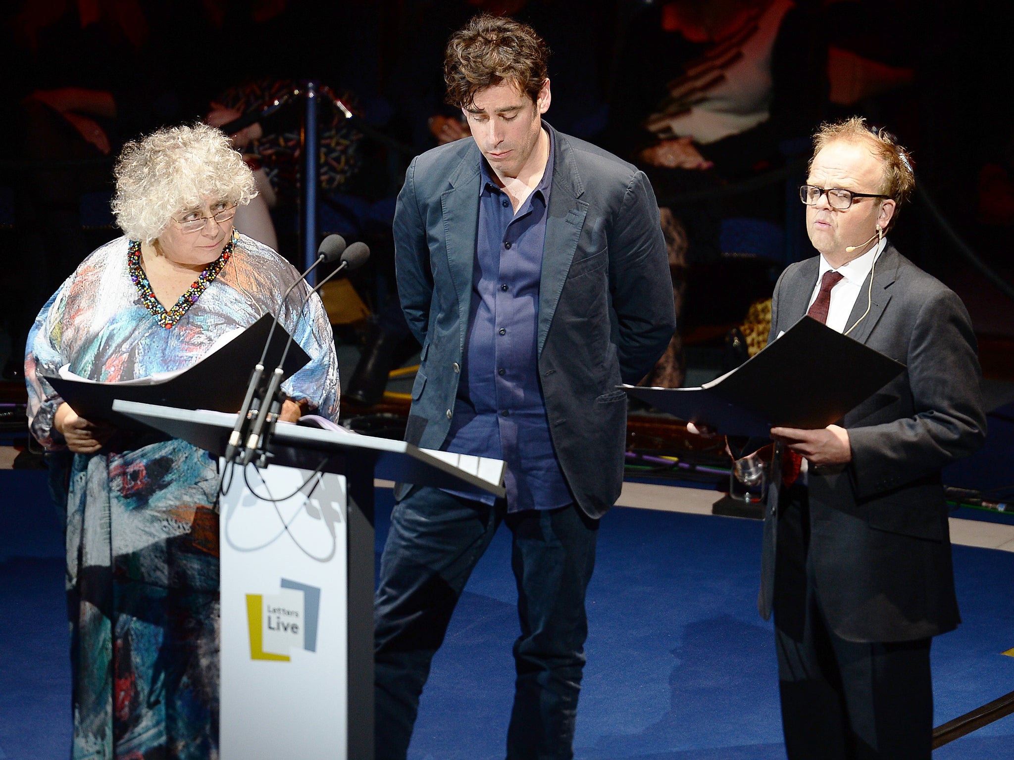 Miriam Margolyes, Stephen Mangan and Toby Jones give readings at the Letters Live event
