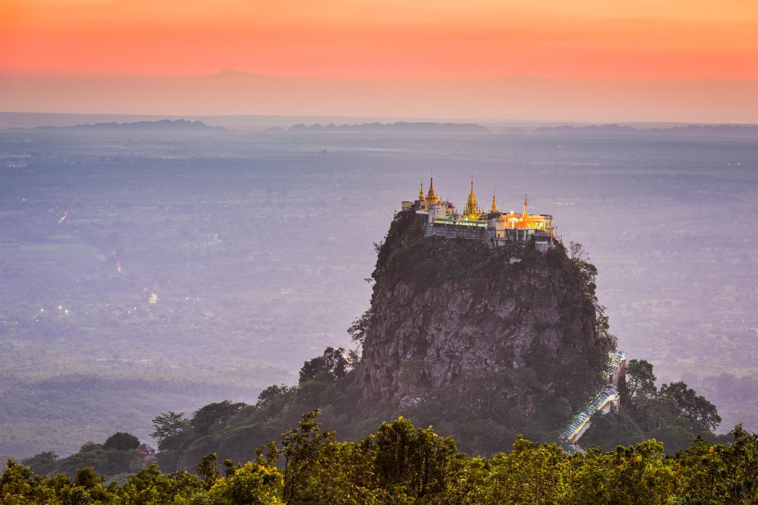 Taungkalat monastery, on a volcanic plug near Mount Popa