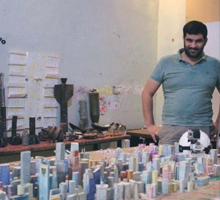 Ammar al-Selmo of the White Helmets recreated East Aleppo's skyline at home with the help of his daughter