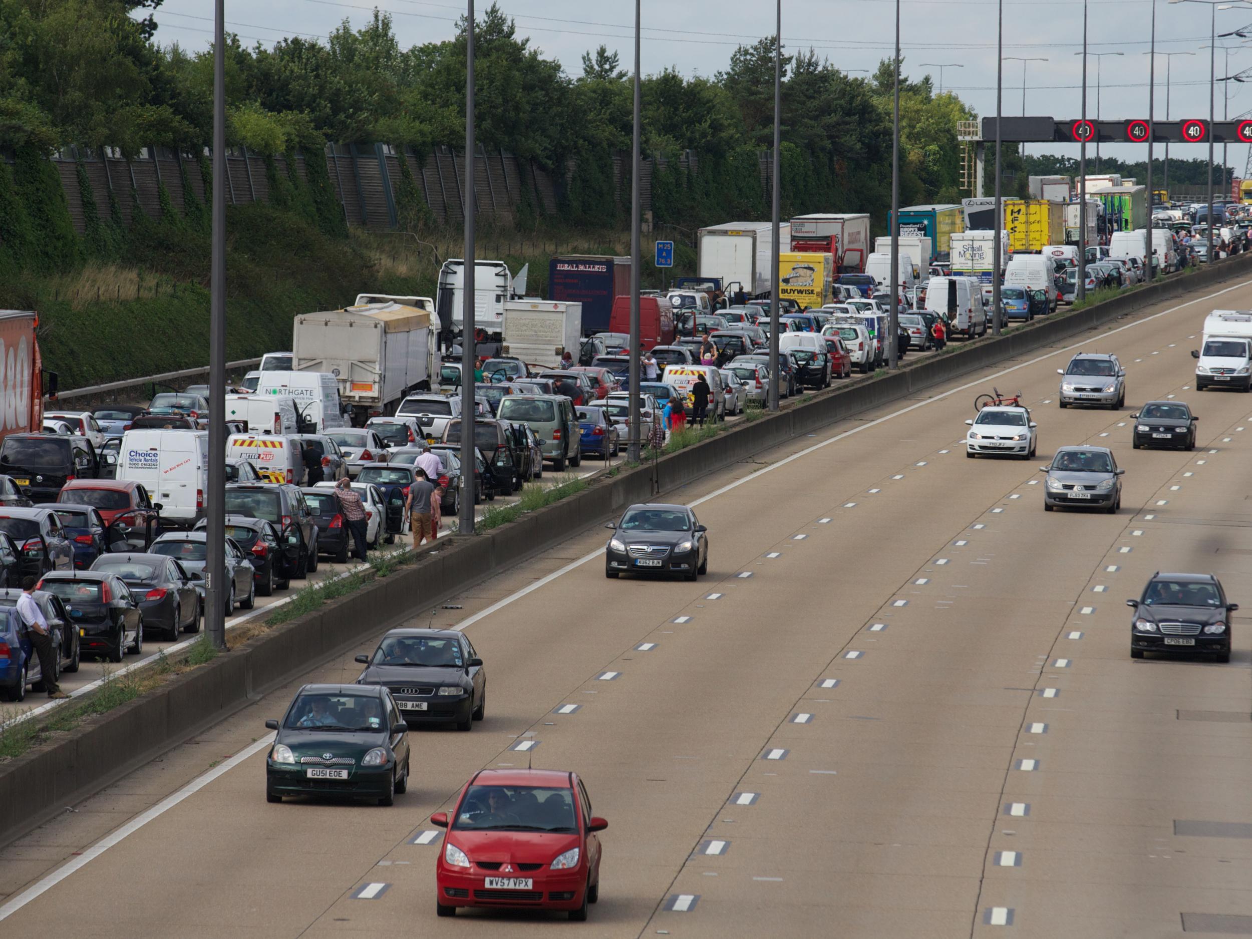 The lorry was travelling northbound on the M25