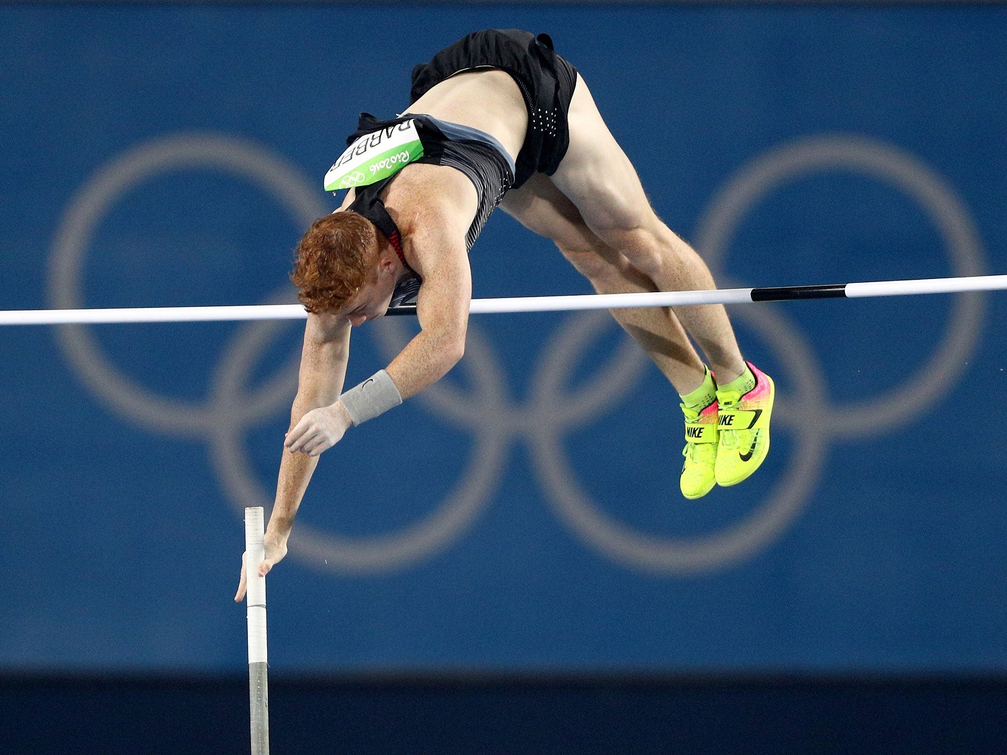 Shawn Barber in action on day 10 at the Rio Olympics