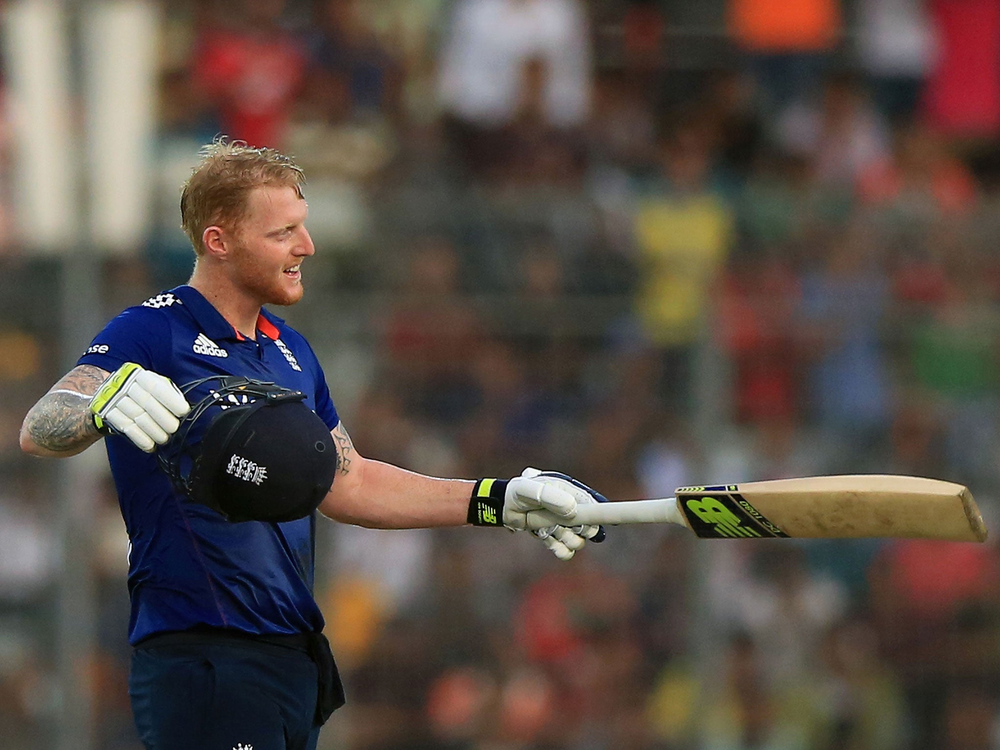 Ben Stokes celebrates his victory