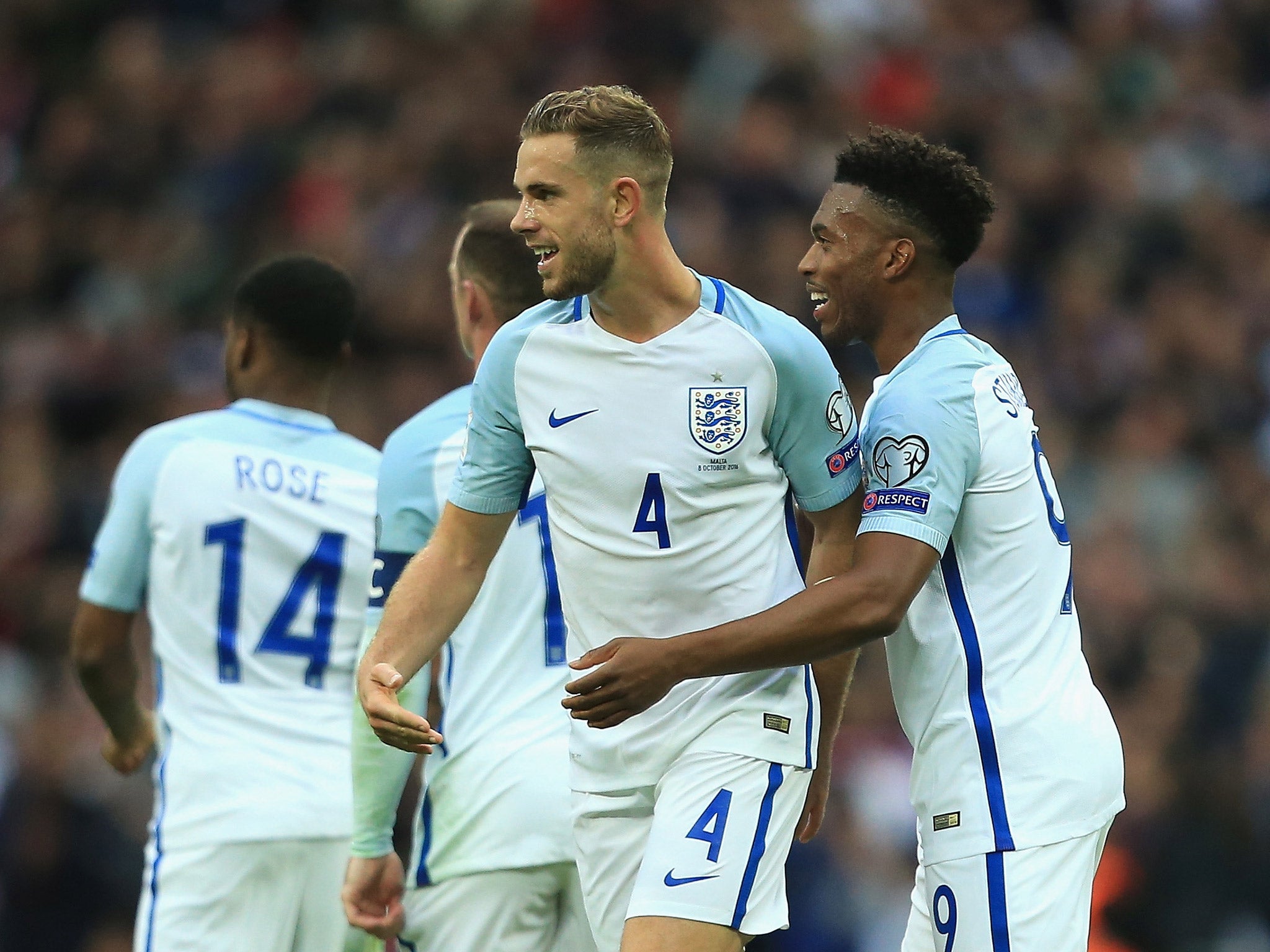 Jordan Henderson outshone his England midfield partner Wayne Rooney on Saturday night