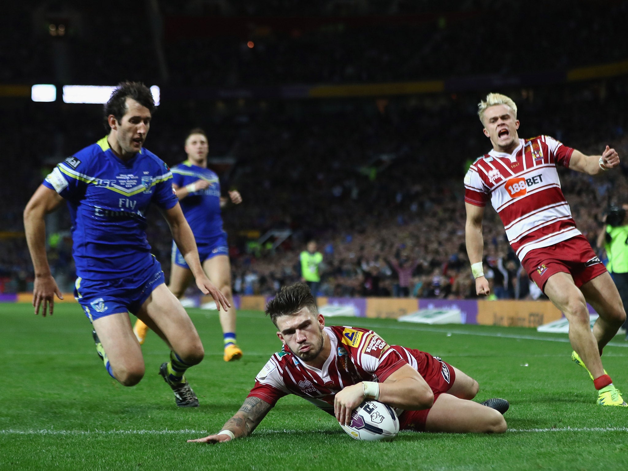 John Bateman scored Wigan's first try in the Grand Final