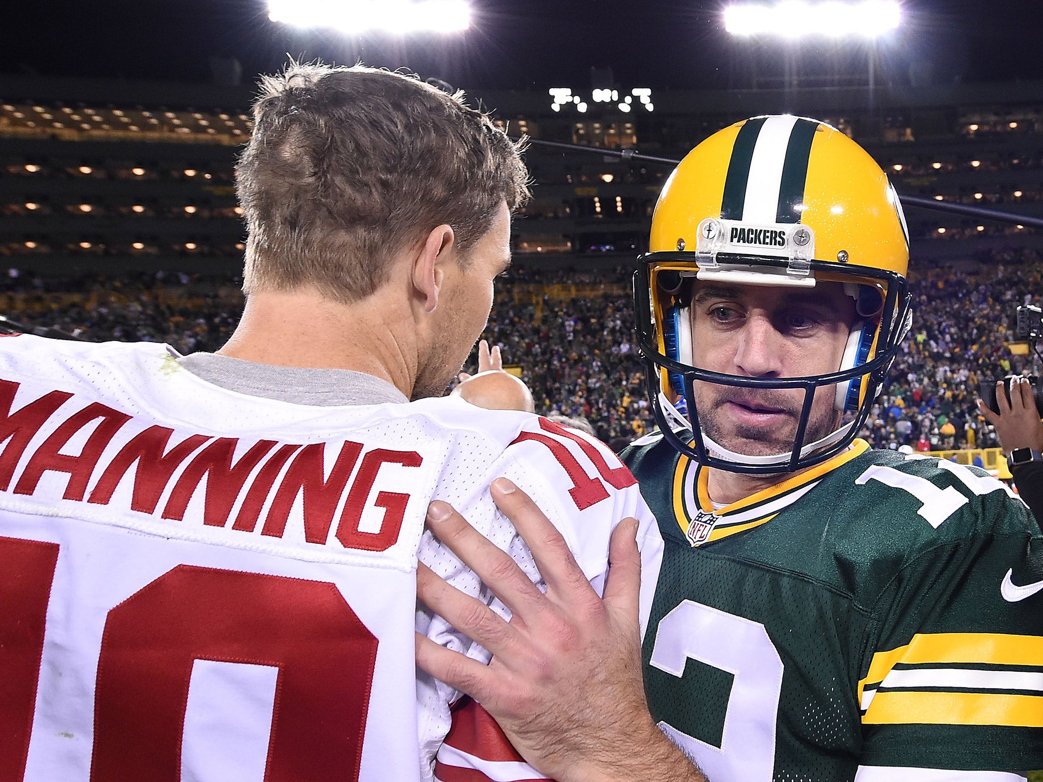 Aaron Rodgers faces Eli Manning in the playoffs this weekend